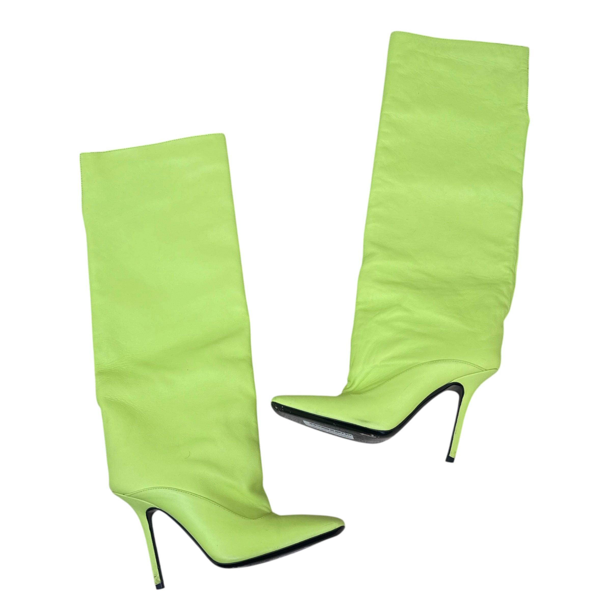 The Attico ‘Sienna’ Leather Knee High Boots Neon (Size EU38) thumbnail 3