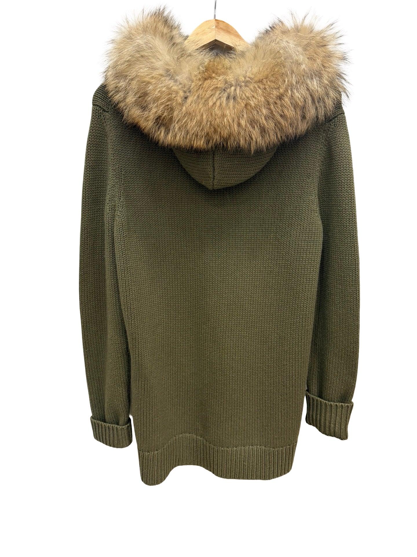 Michael Kors Khaki Hooded Cardigan M thumbnail 2