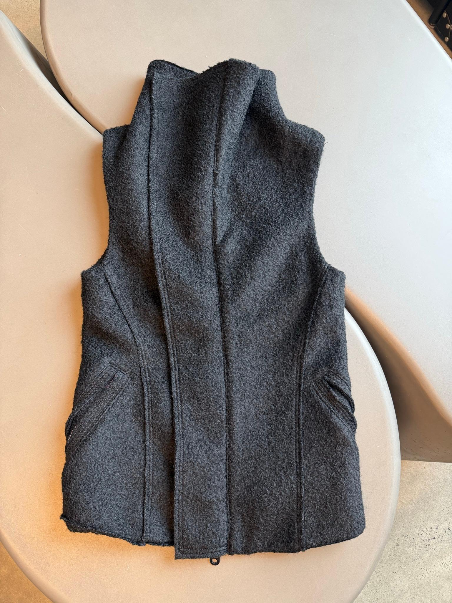 Initial High Neck Wool Blend Vest Dark Grey (Size 1)
