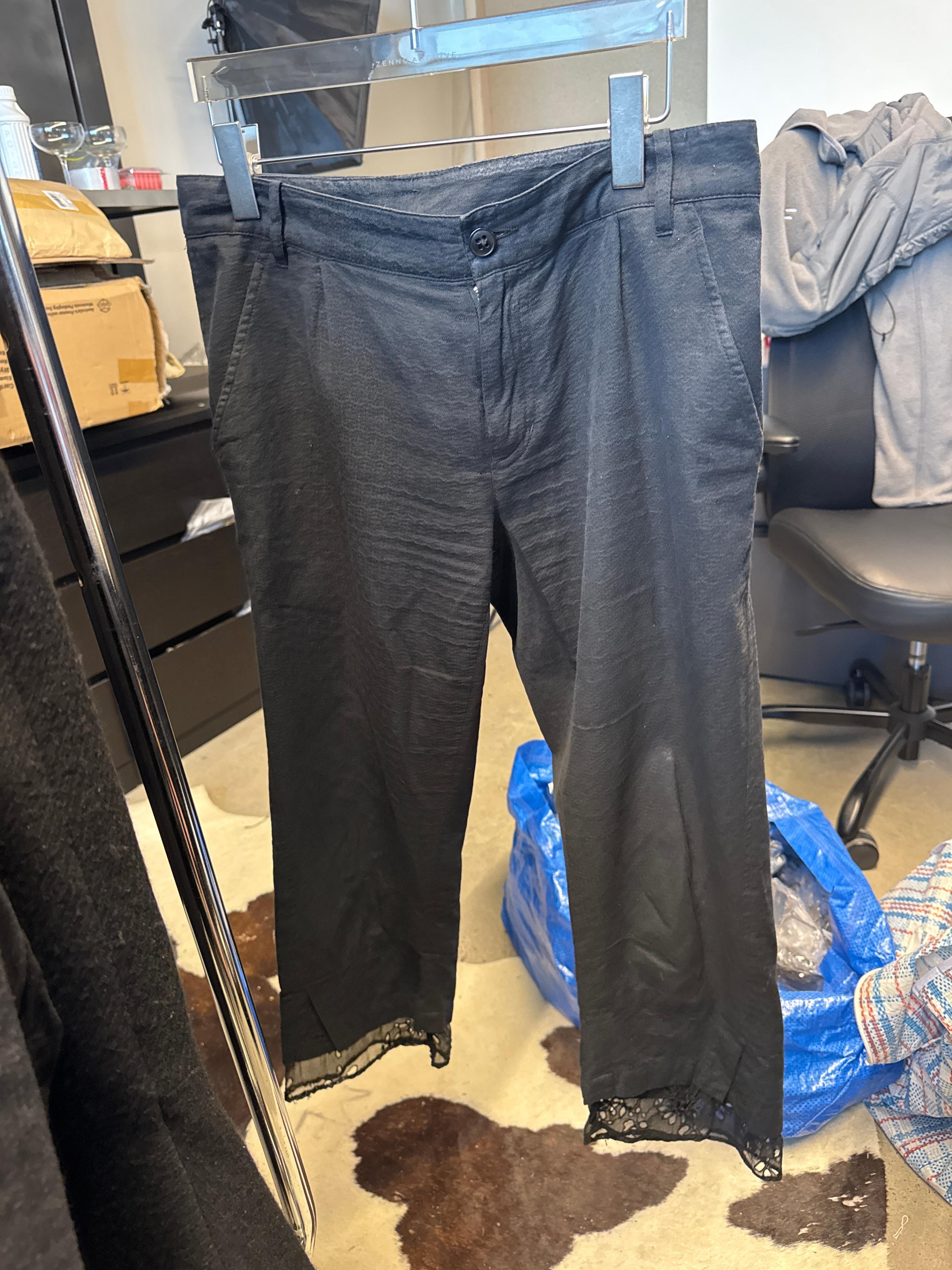 Ann Demeulemeester Lace Trim Capris Black (Size M)