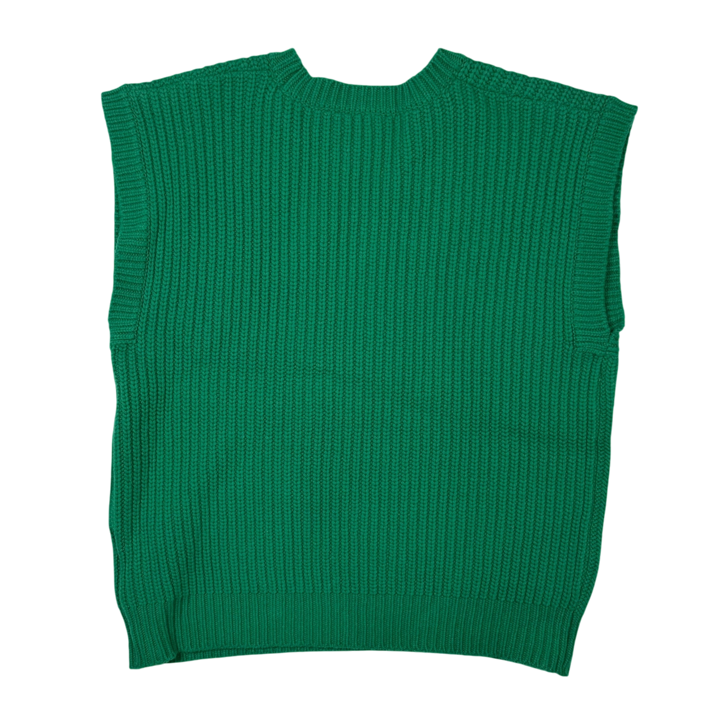 We11done Ribbed Wool Multi-Logo Square Knit Vest Green (Size L) thumbnail 4