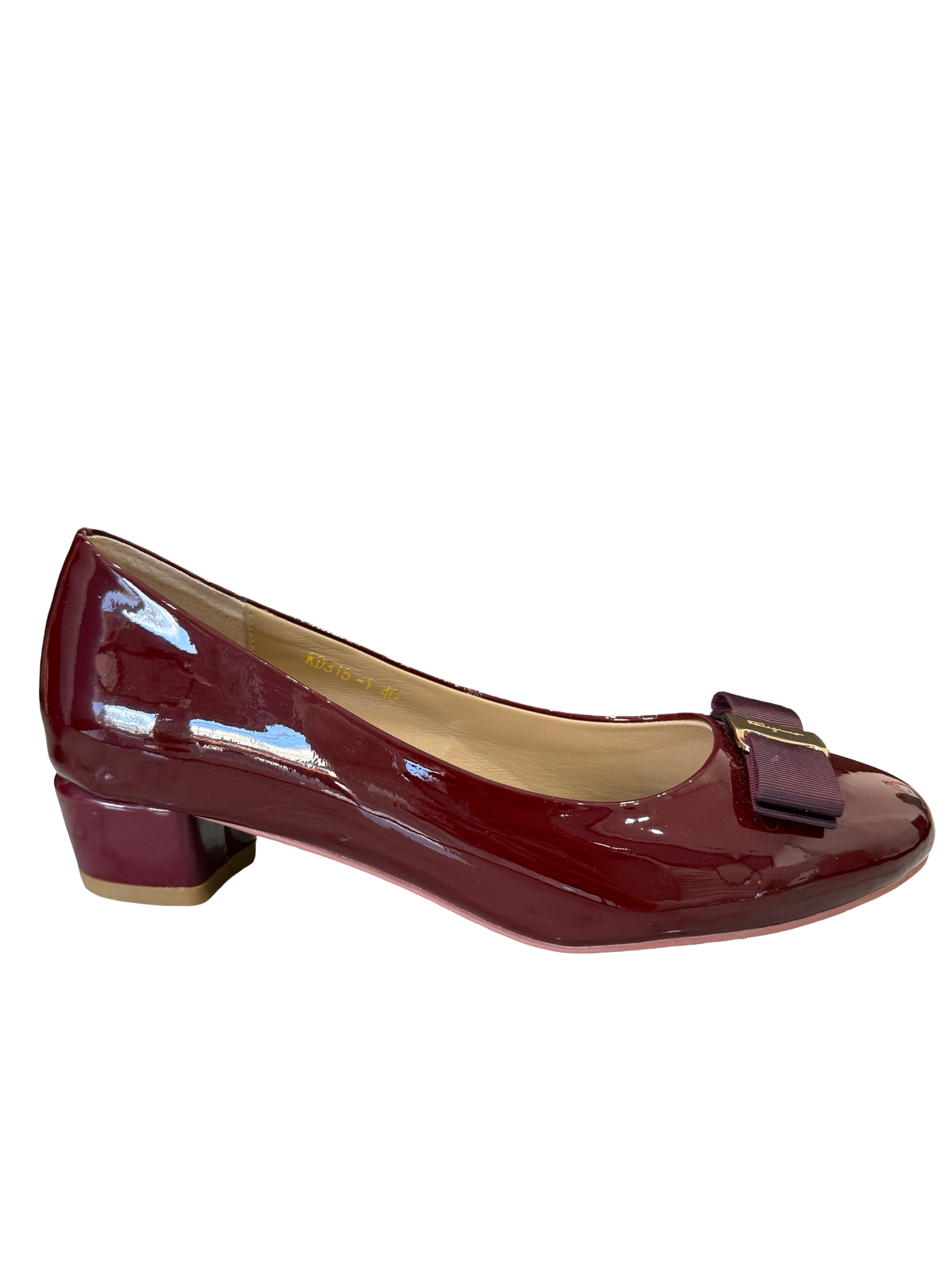 Ferragamo Maroon Patent Pump 40 WDB