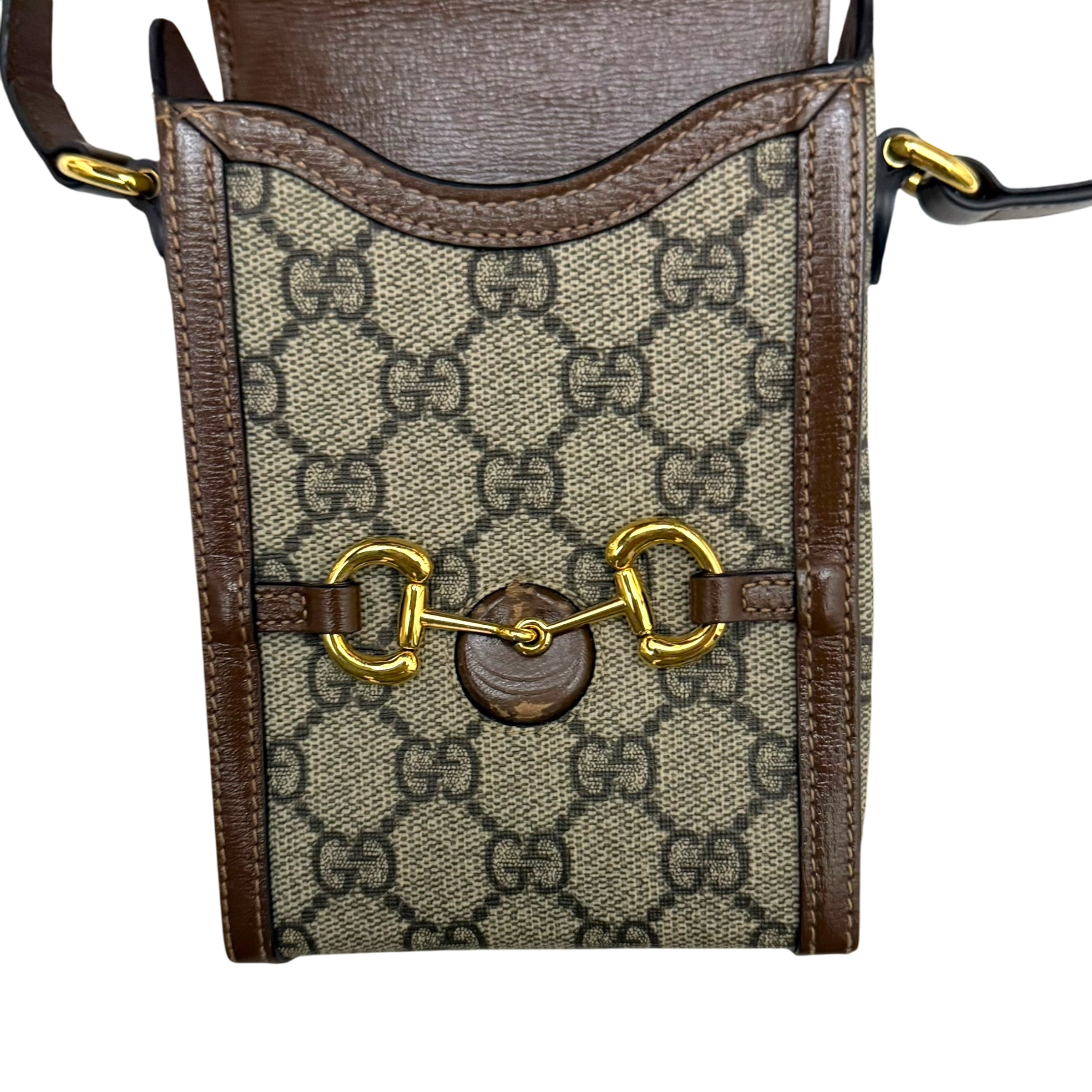 Gucci Horsebit 1955 Mini Leather Shoulder Bag Beige/Brown thumbnail 5