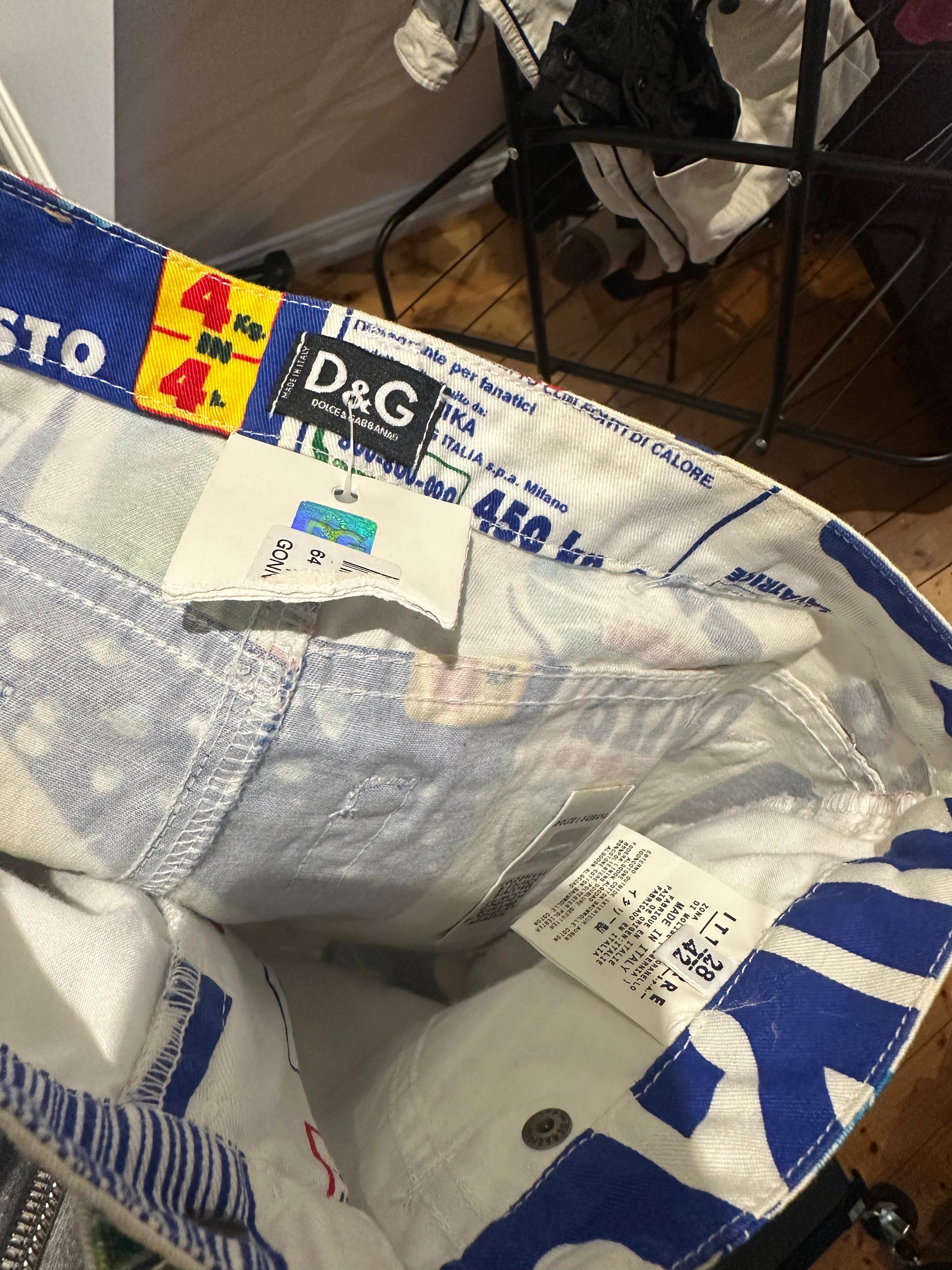 Dolce & Gabbana SS02 ‘Danza 3000’ Print Denim Pencil Skirt (Size 28”) thumbnail 2