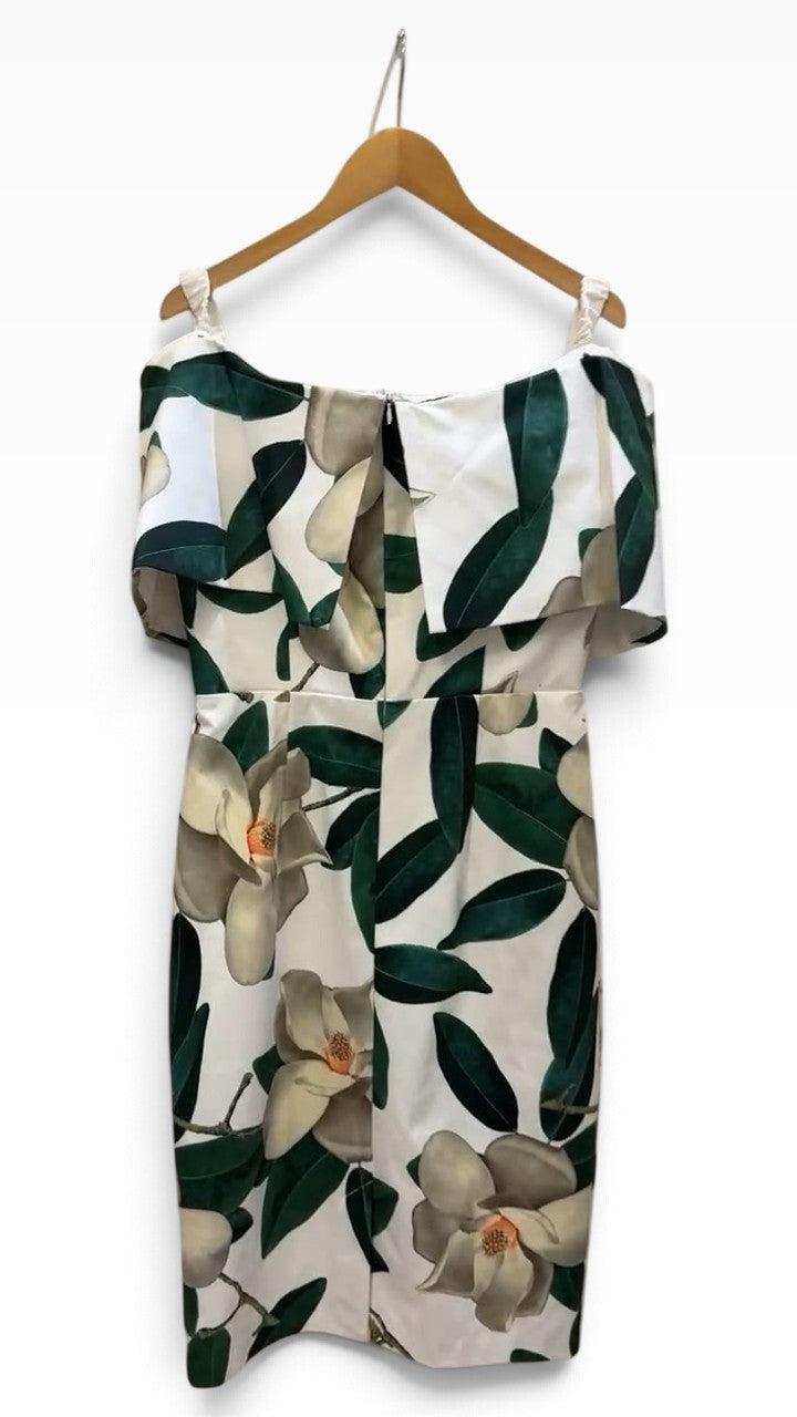 Jayson Brunsdon Black Label Green Floral Off The Shoulder Dress 12 thumbnail 3