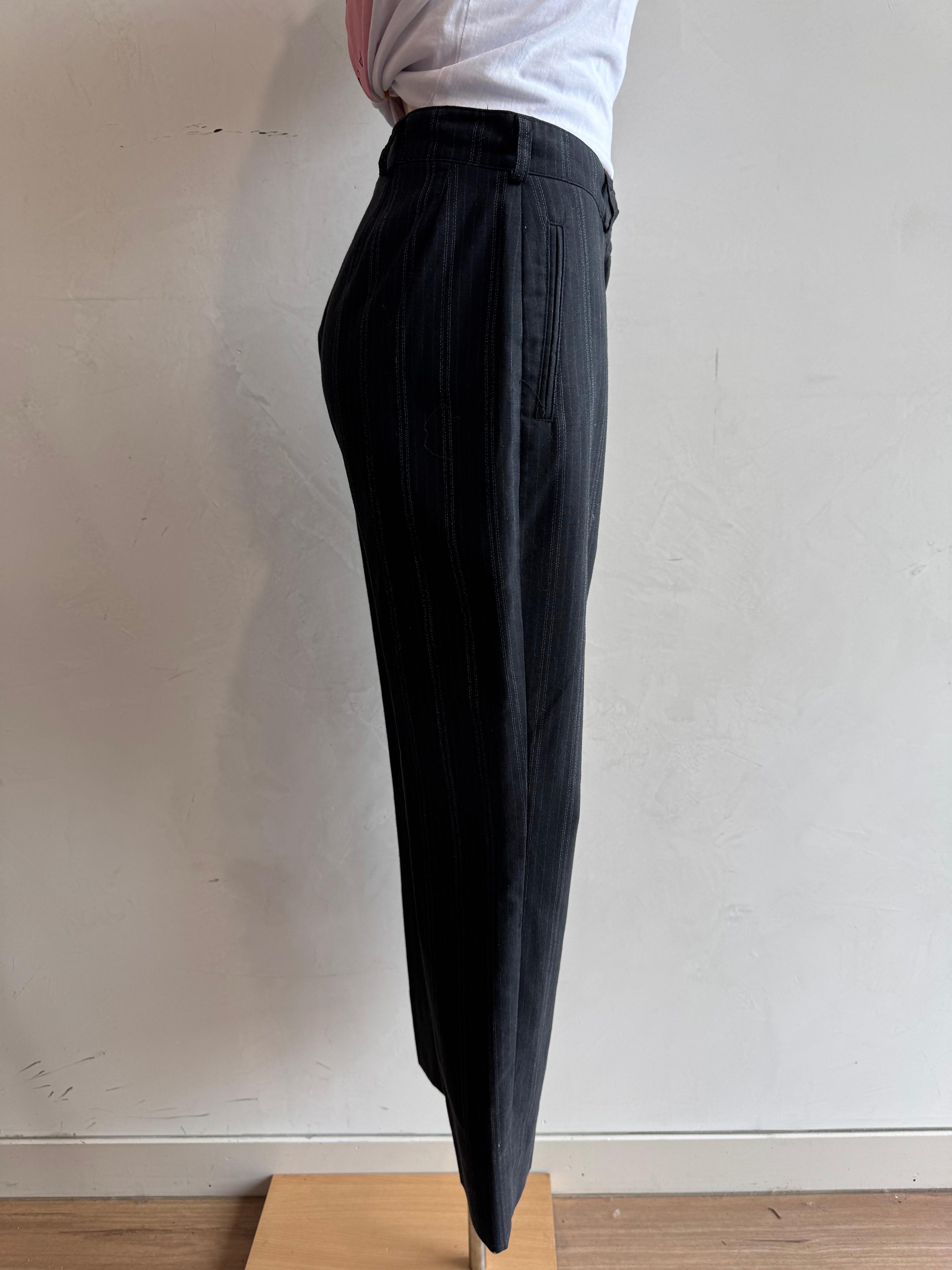 Vintage Atelier Grey Pinstriped Pants - size 12 thumbnail 5