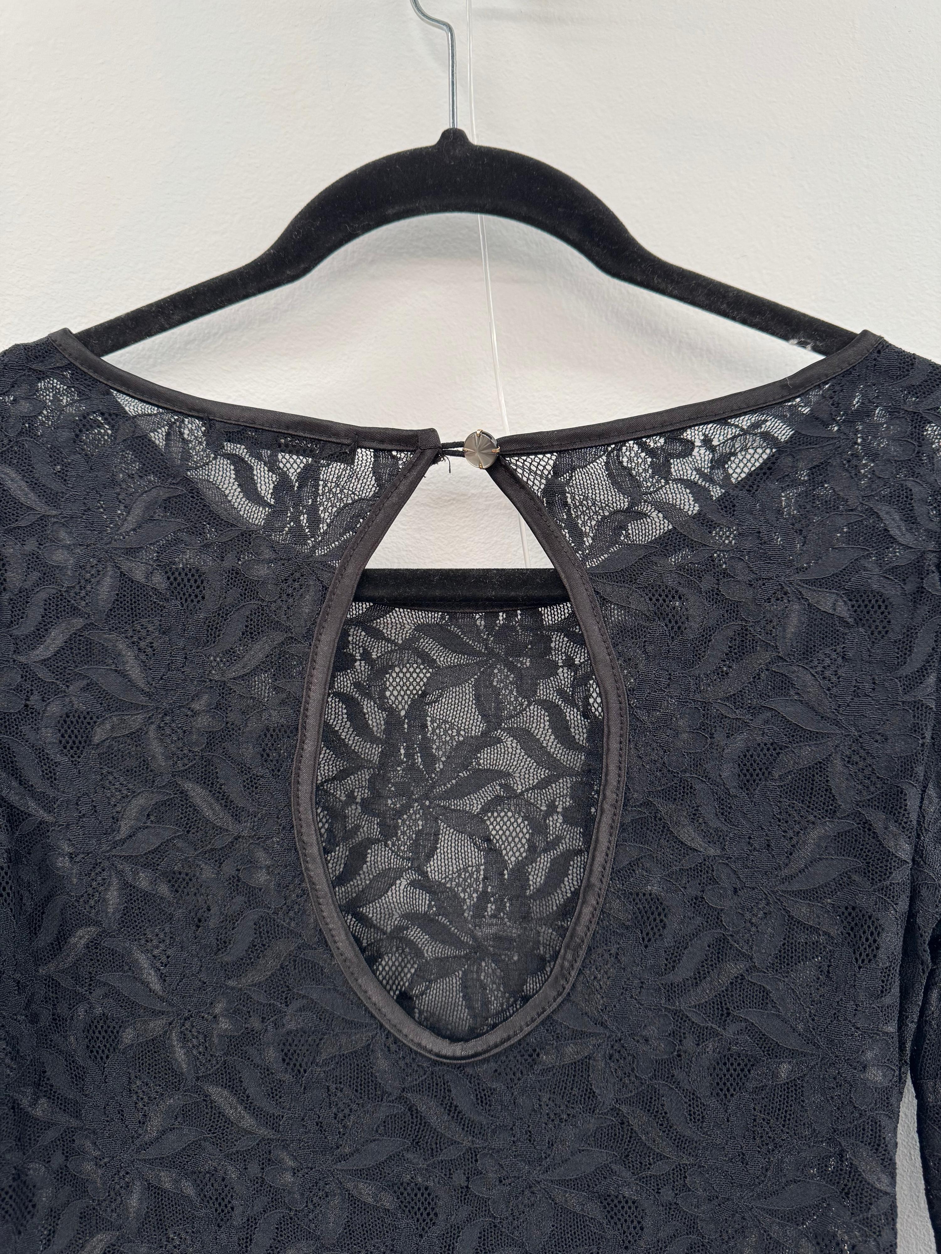 Rosebud Black Lace Top - Size S thumbnail 6