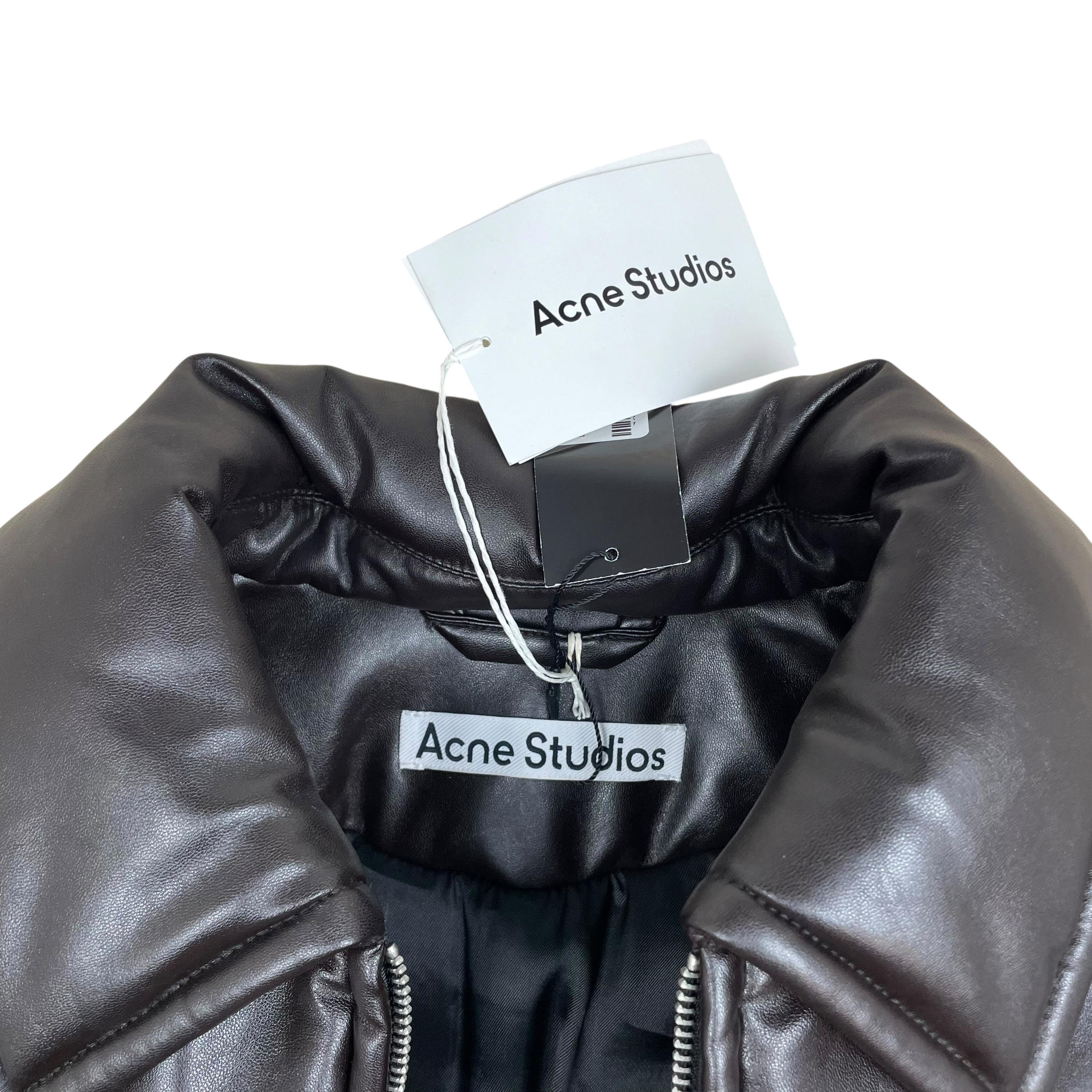 Acne Studios Faux Leather Bomber Jacket Brown (Size 38) thumbnail 2