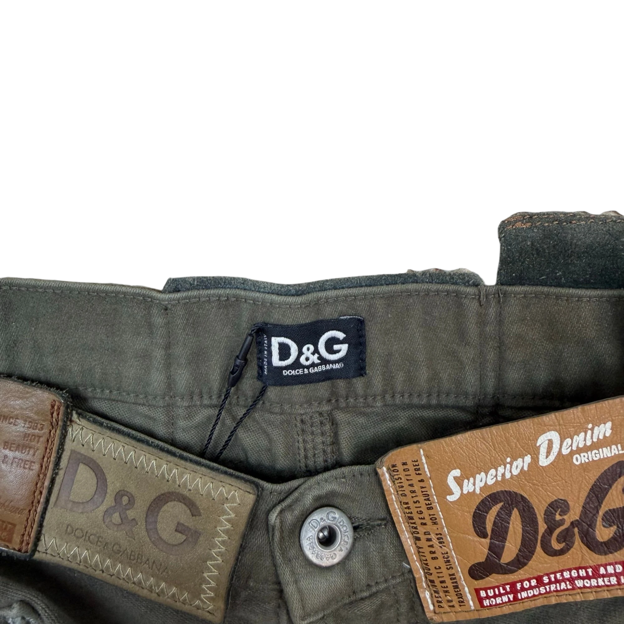 Dolce & Gabbana AW03 Multi Tag Skirt Khaki Green (Size EU38) thumbnail 3
