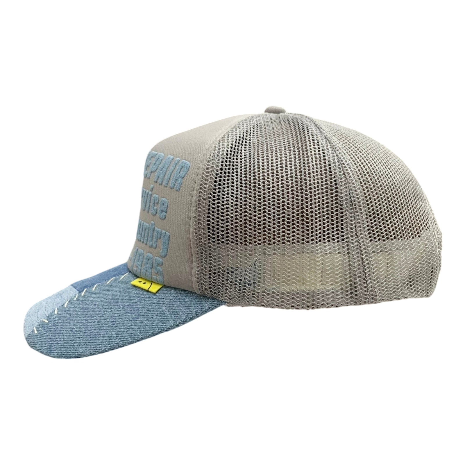 Kapital ‘Denim Repair Service’ Denim Reconstruction Trucker Cap Grey/Blue thumbnail 3