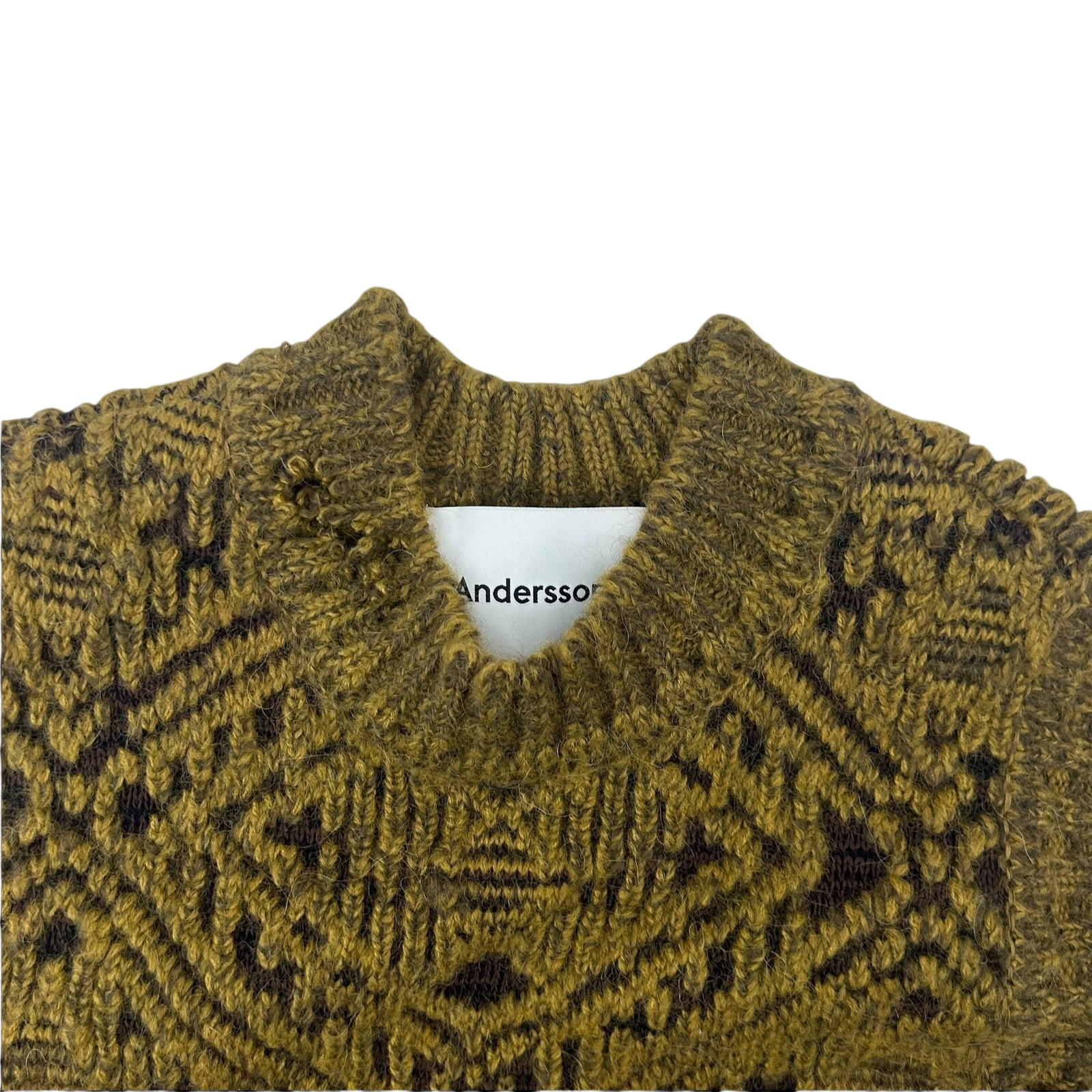 Andersson Bell Jacquard Heavy Distressed Crewneck Knit Vest (Size M) thumbnail 3