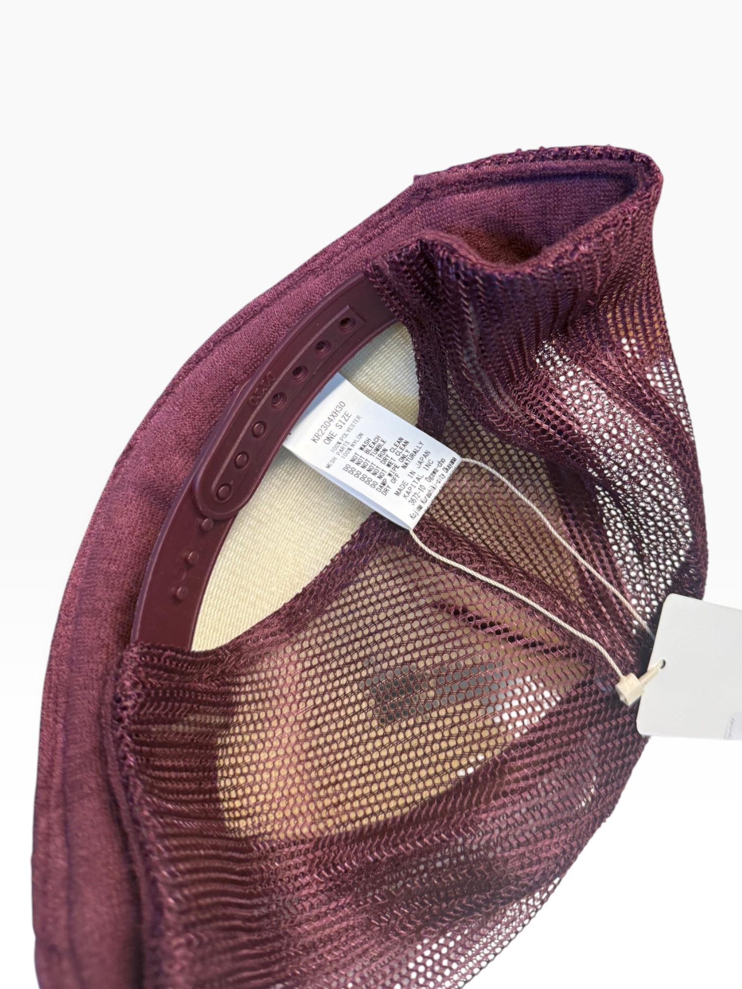 Kapital Kountry Dirty Shrink Trucker Cap Maroon Charcoal (Size O/S) thumbnail 2