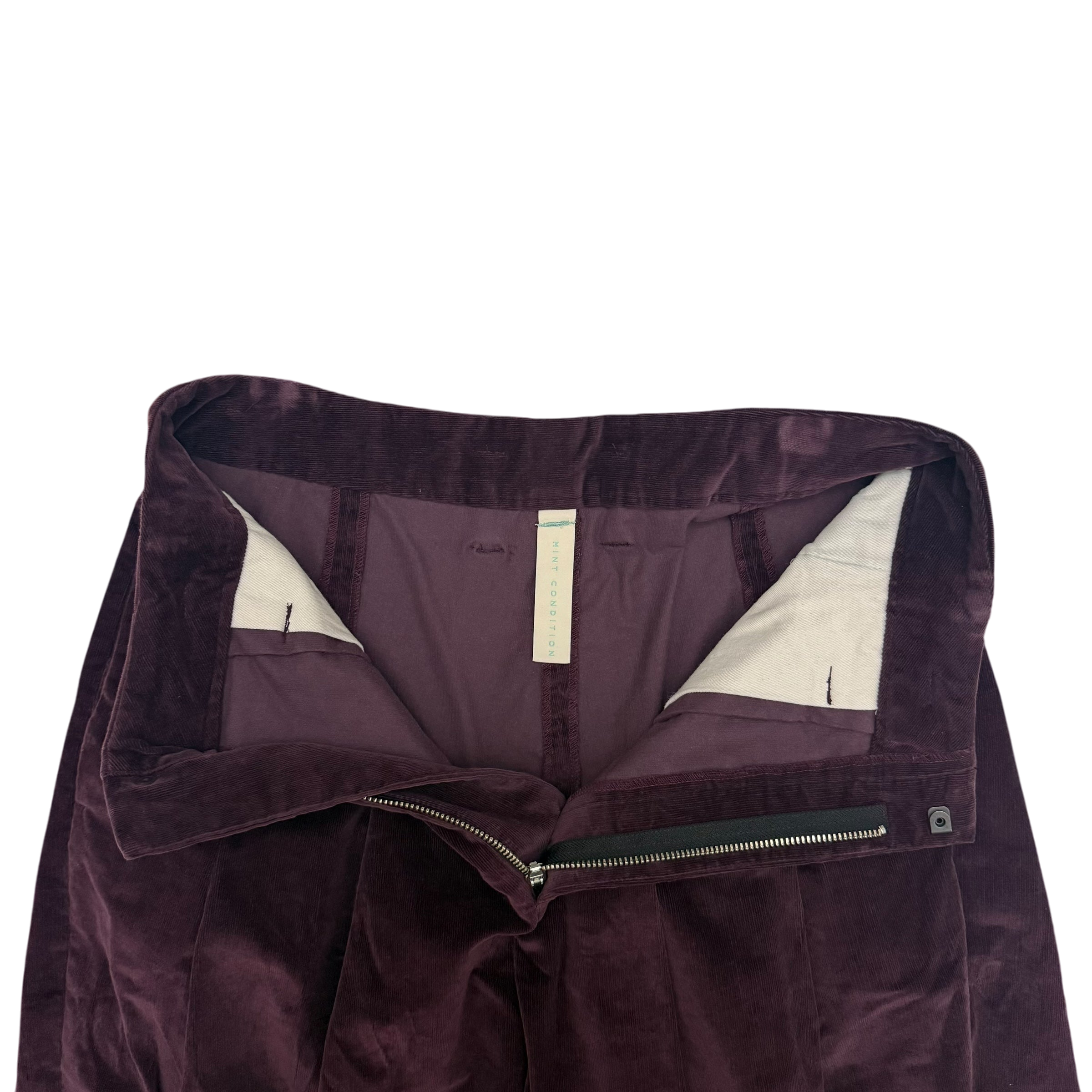 Shinya Kozuka Baggy Pleated Corduroy Pants Burgundy (Size M) thumbnail 4