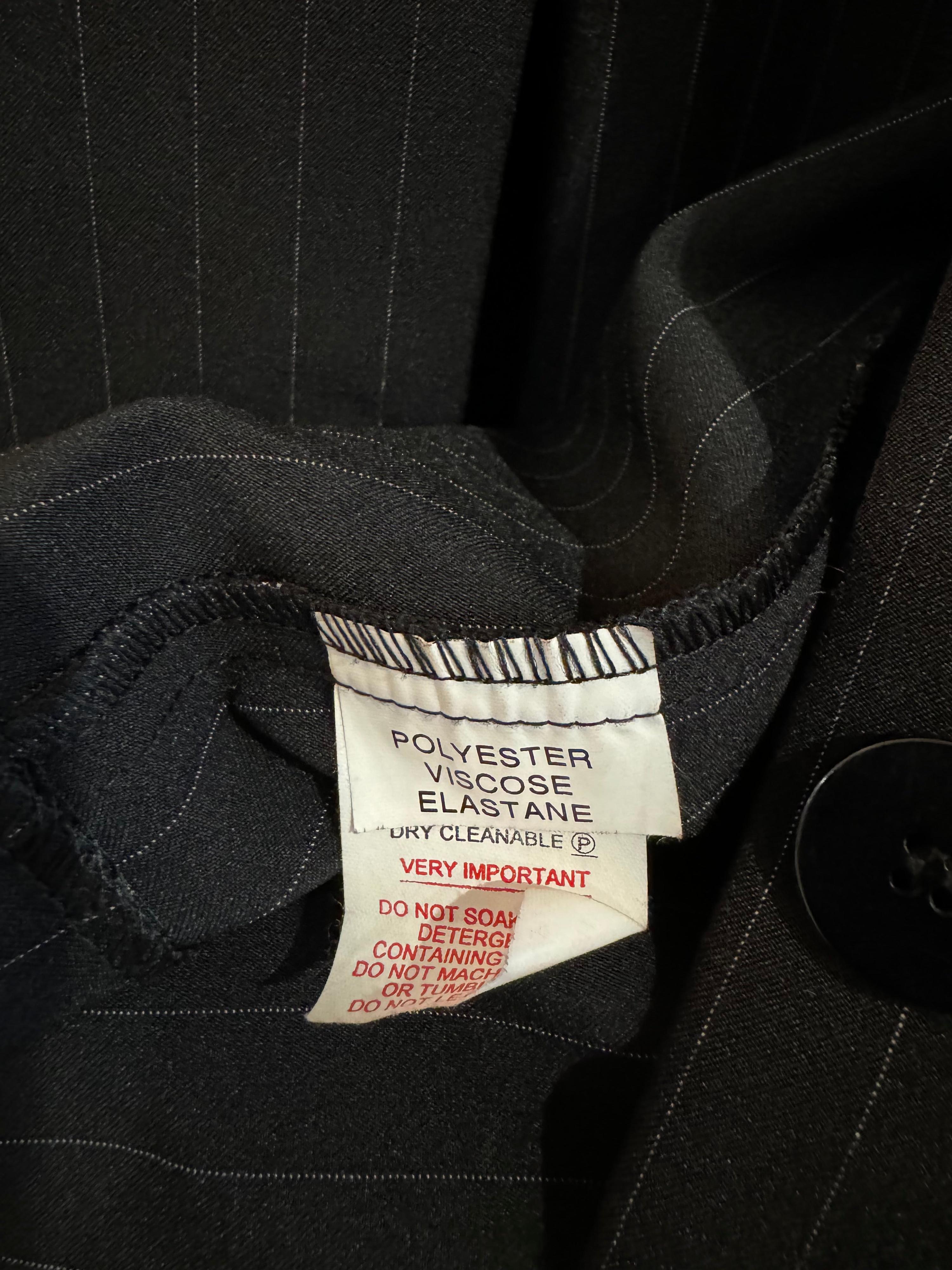 SYNDICATE Vintage Black belted striped jacket Size 14 thumbnail 9
