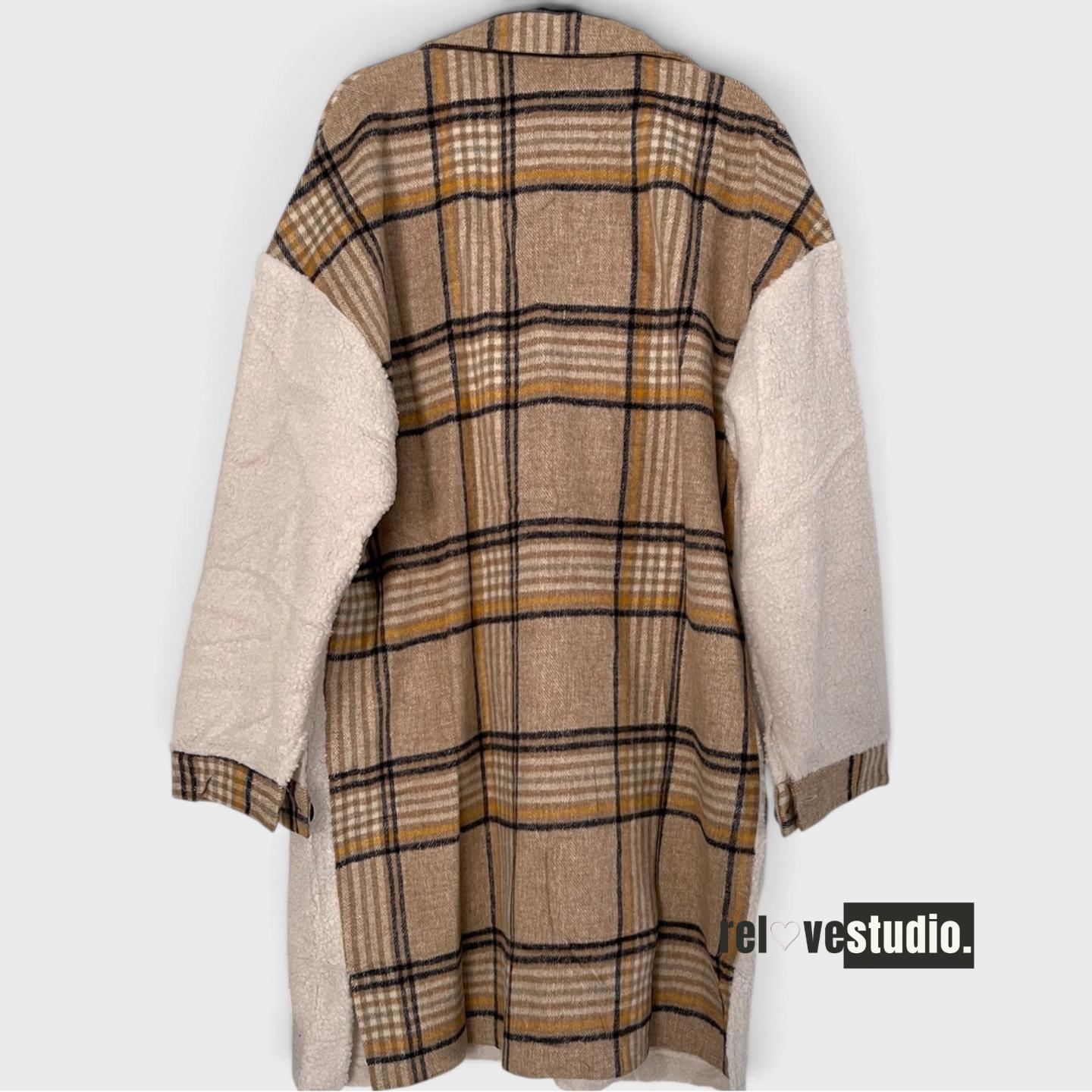 YH&CO LONGLINE PLAID CONTRAST SHERPA SHACKET thumbnail 2