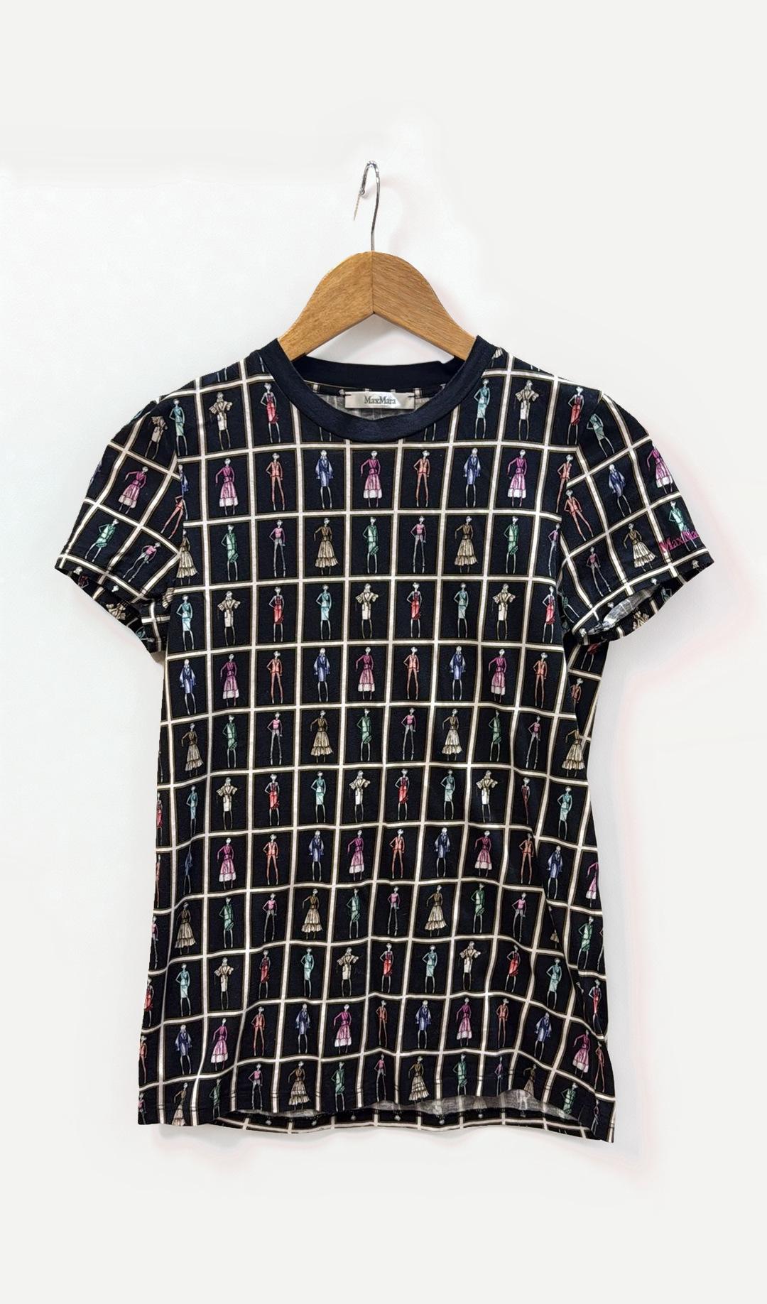 Max Mara Black Pattern T-Shirt M