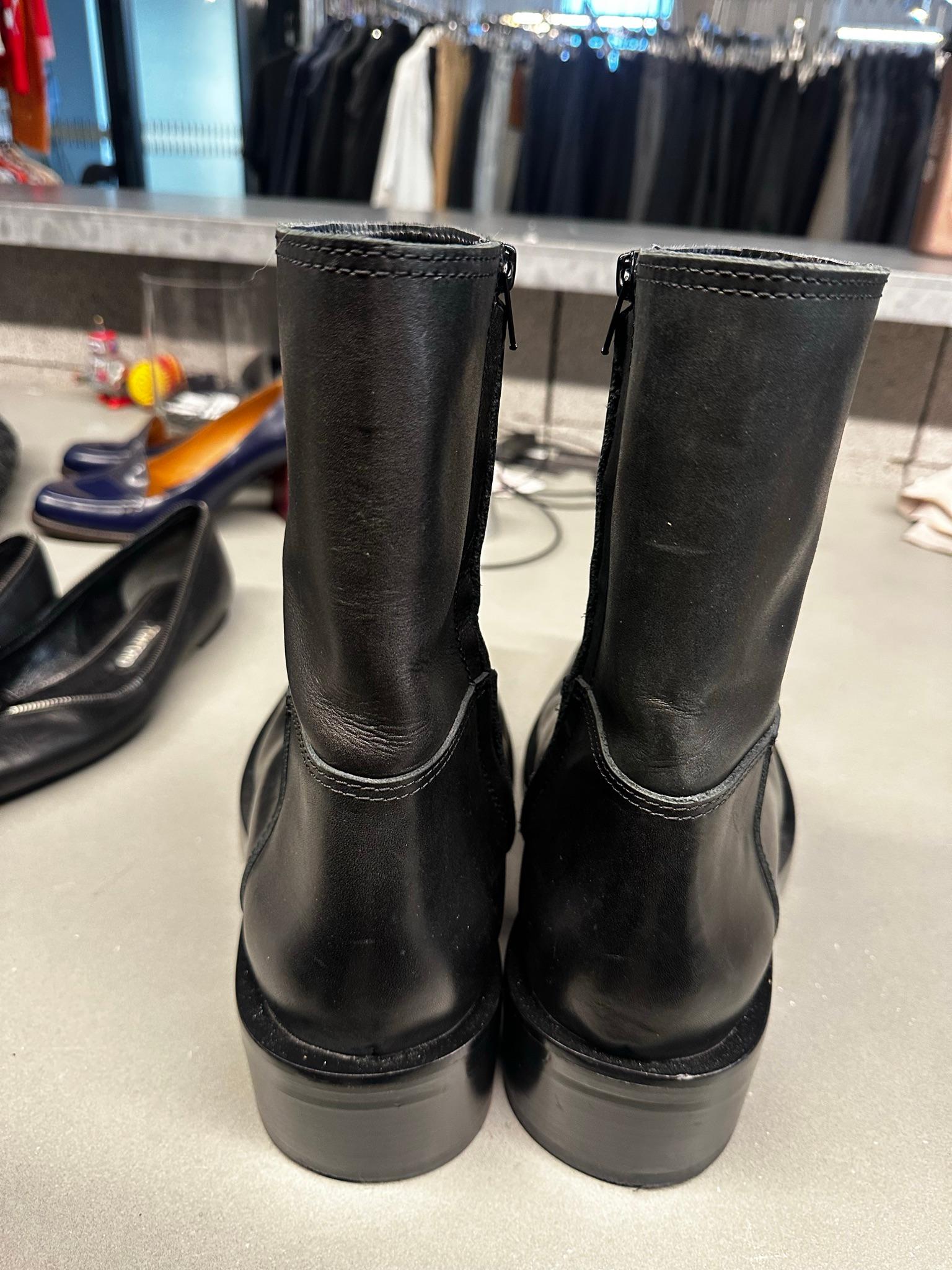 Balenciaga Santiago Square Toe Leather Boots Black (Size EU44/Fits US12) thumbnail 4