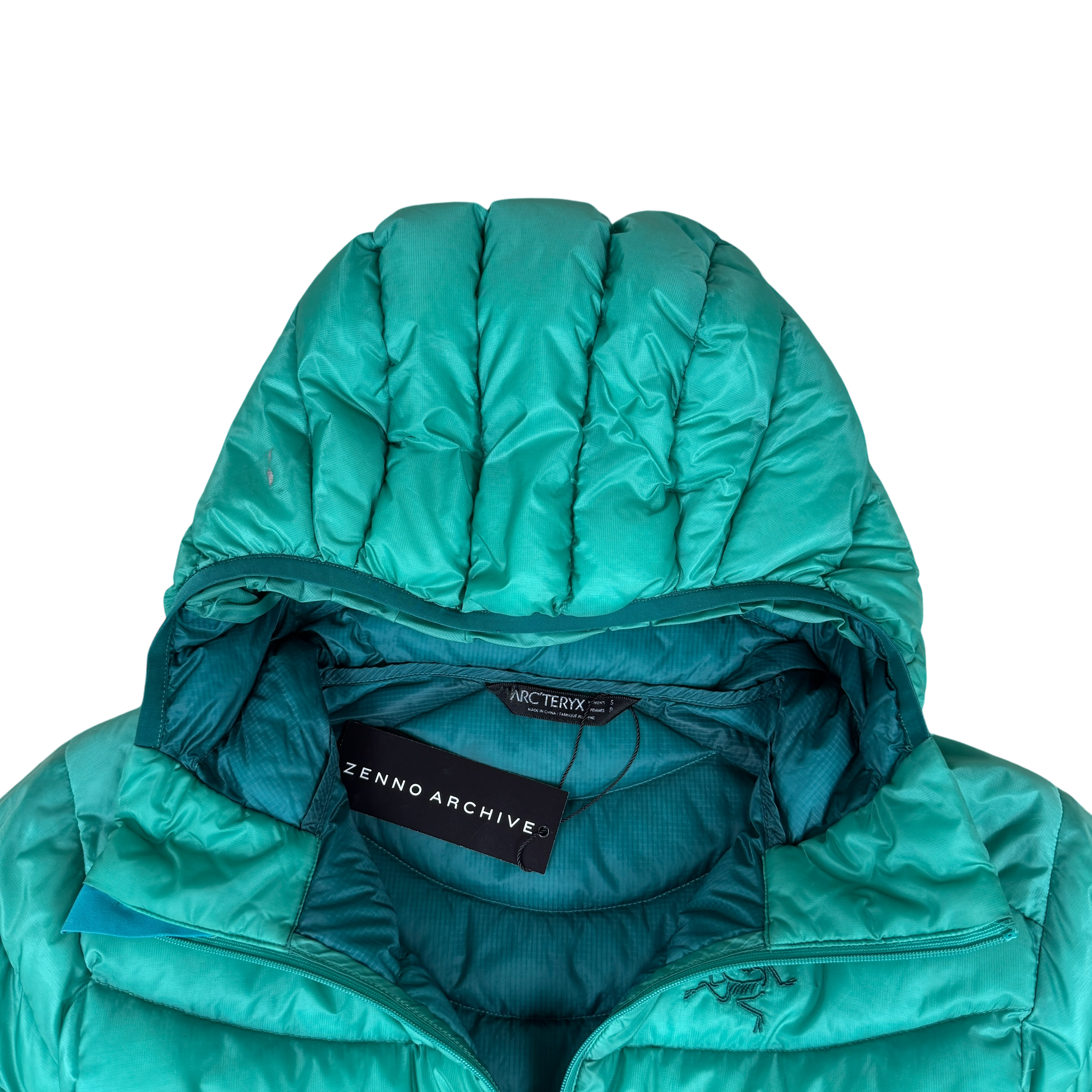 Arcteryx Cerium LT Hooded Down Jacket Blue-Green (Size S Womens) thumbnail 3