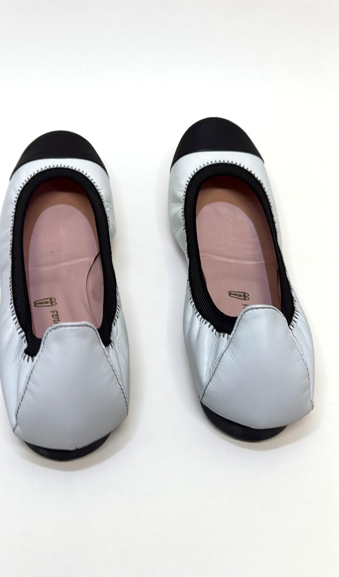 Pretty Ballerinas White Black Ballet Flats 36 thumbnail 3