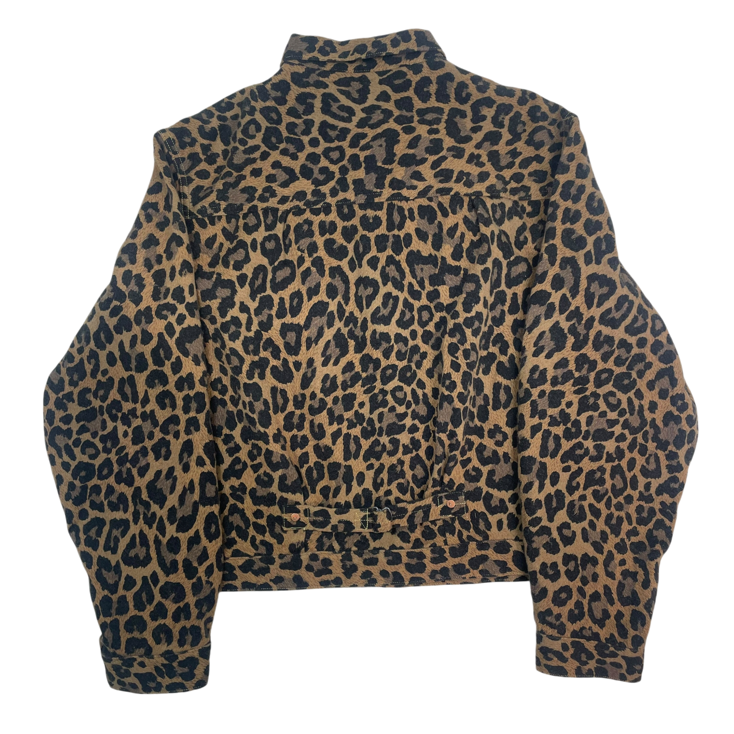 Kapital Kountry Leopard Print Wool Blend Twill Jacket Yellow/Black (Size 4/L-XL) thumbnail 3