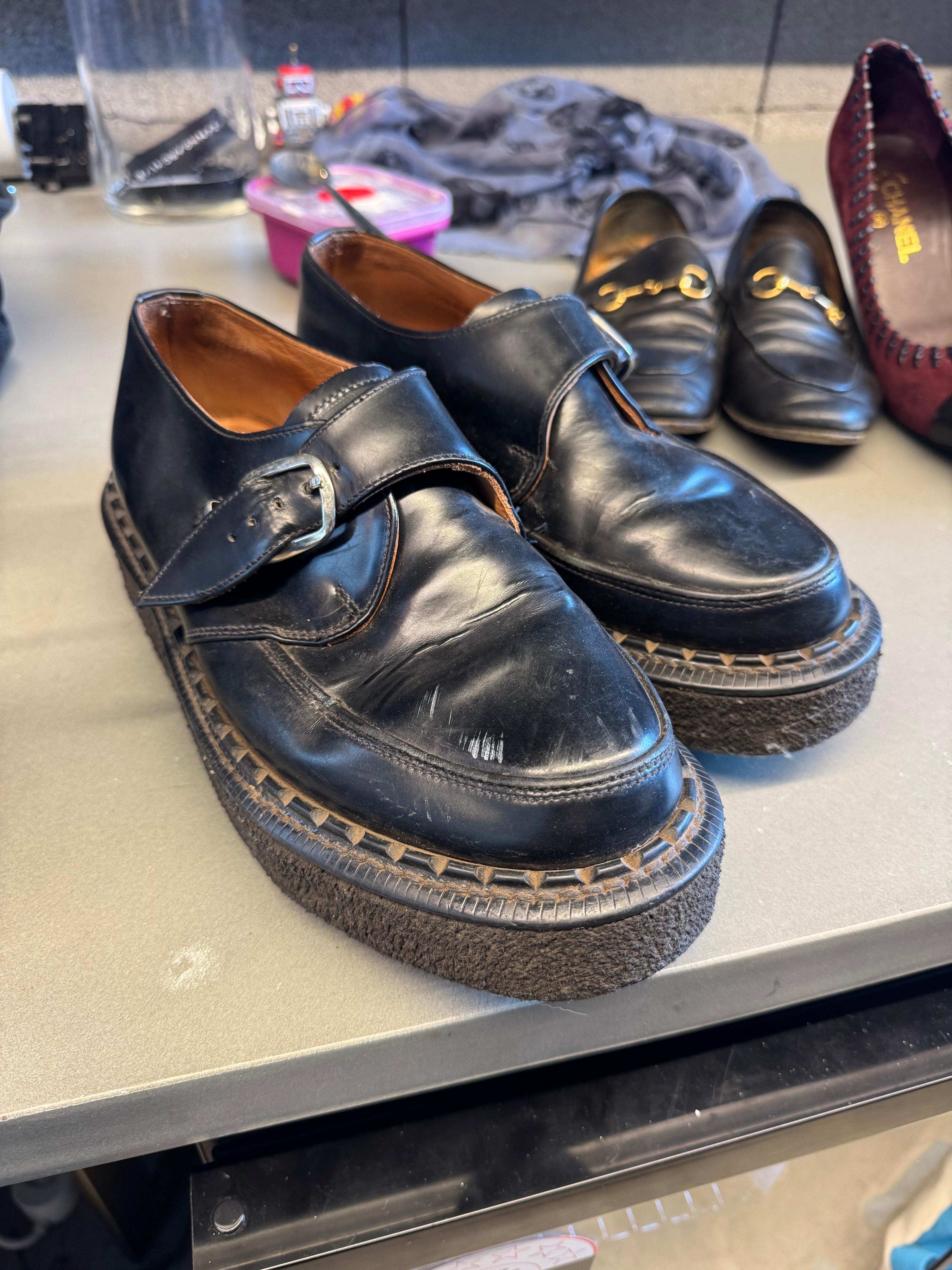 Comme des Garçons Homme Plus x George Cox Leather Monkstrap Creepers Black (Size 7)