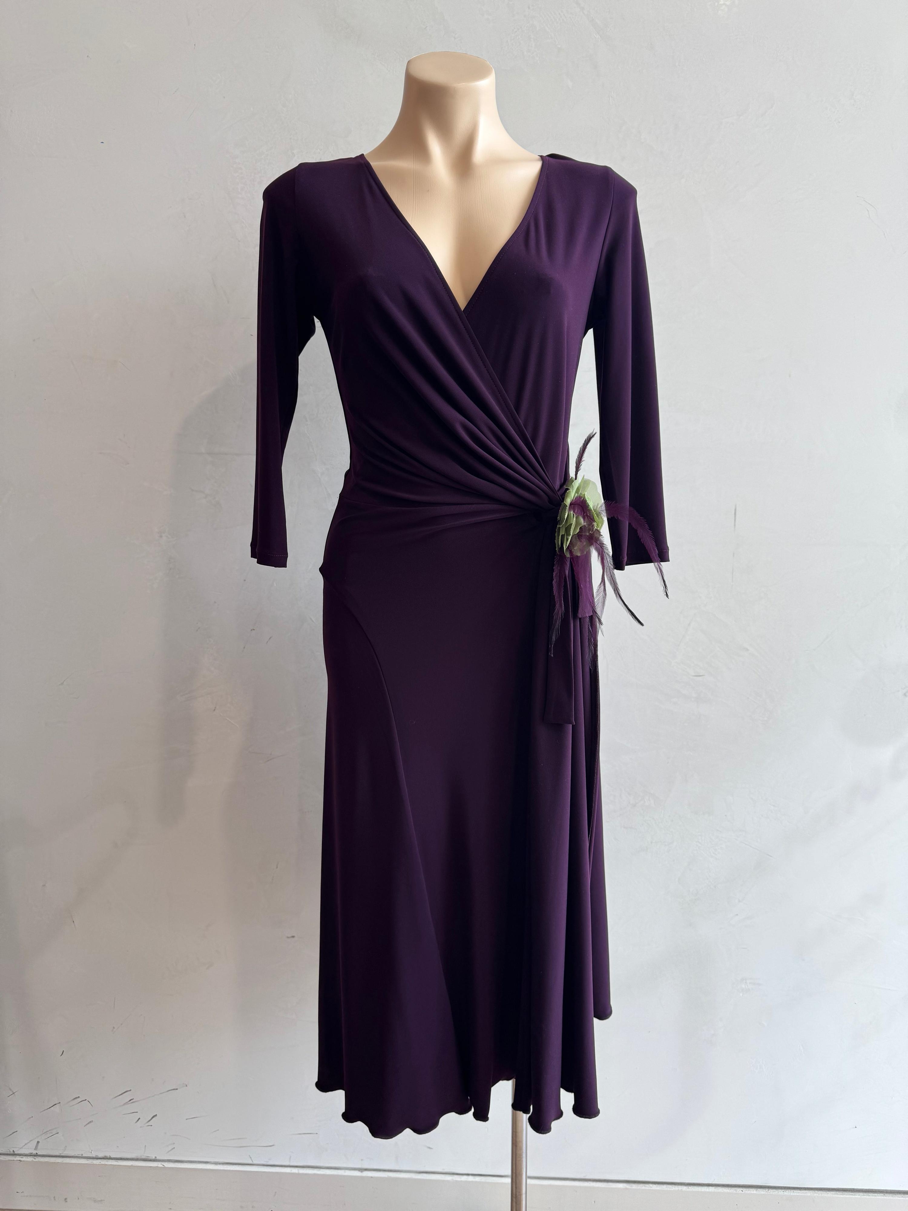 Gerry Shaw purple wrap dress size 8 thumbnail 3
