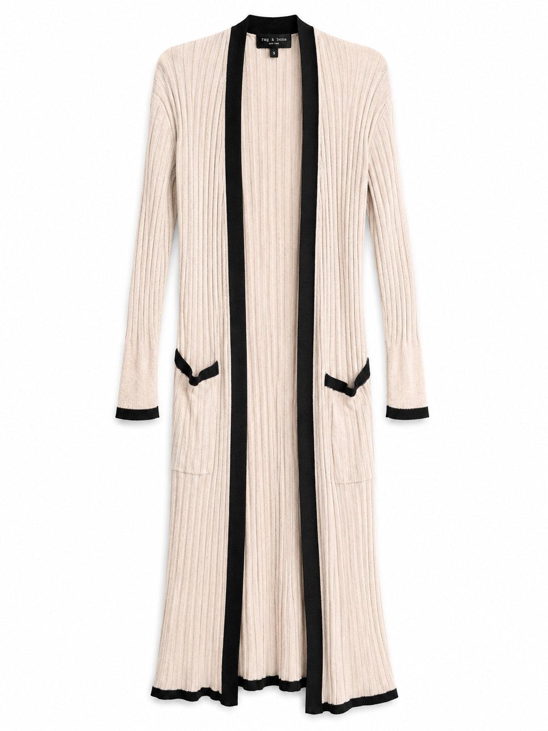 rag & bone Cream Black Long Cardigan S