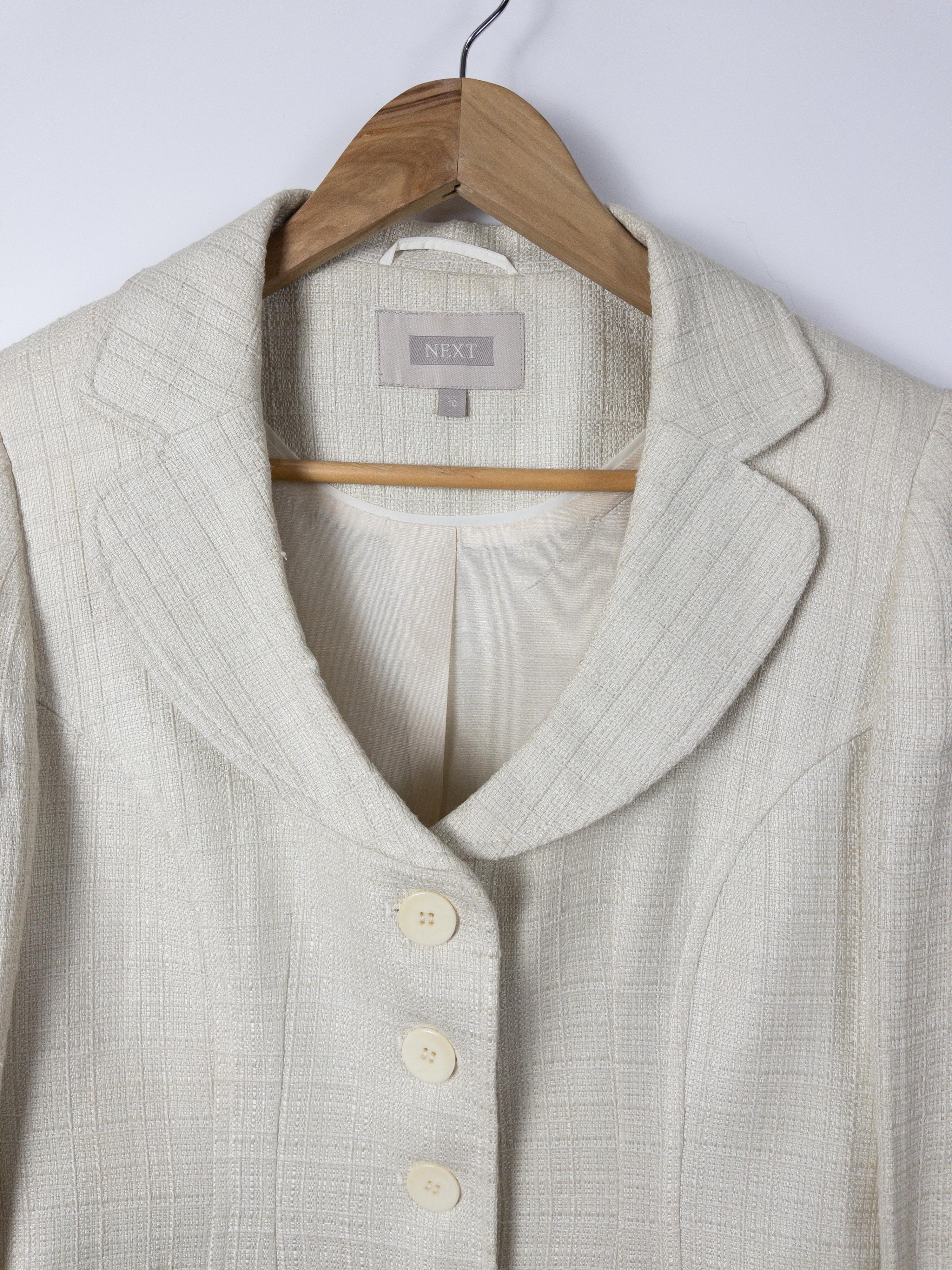 NEXT Round Collar Cream Jacket Size 10 thumbnail 5