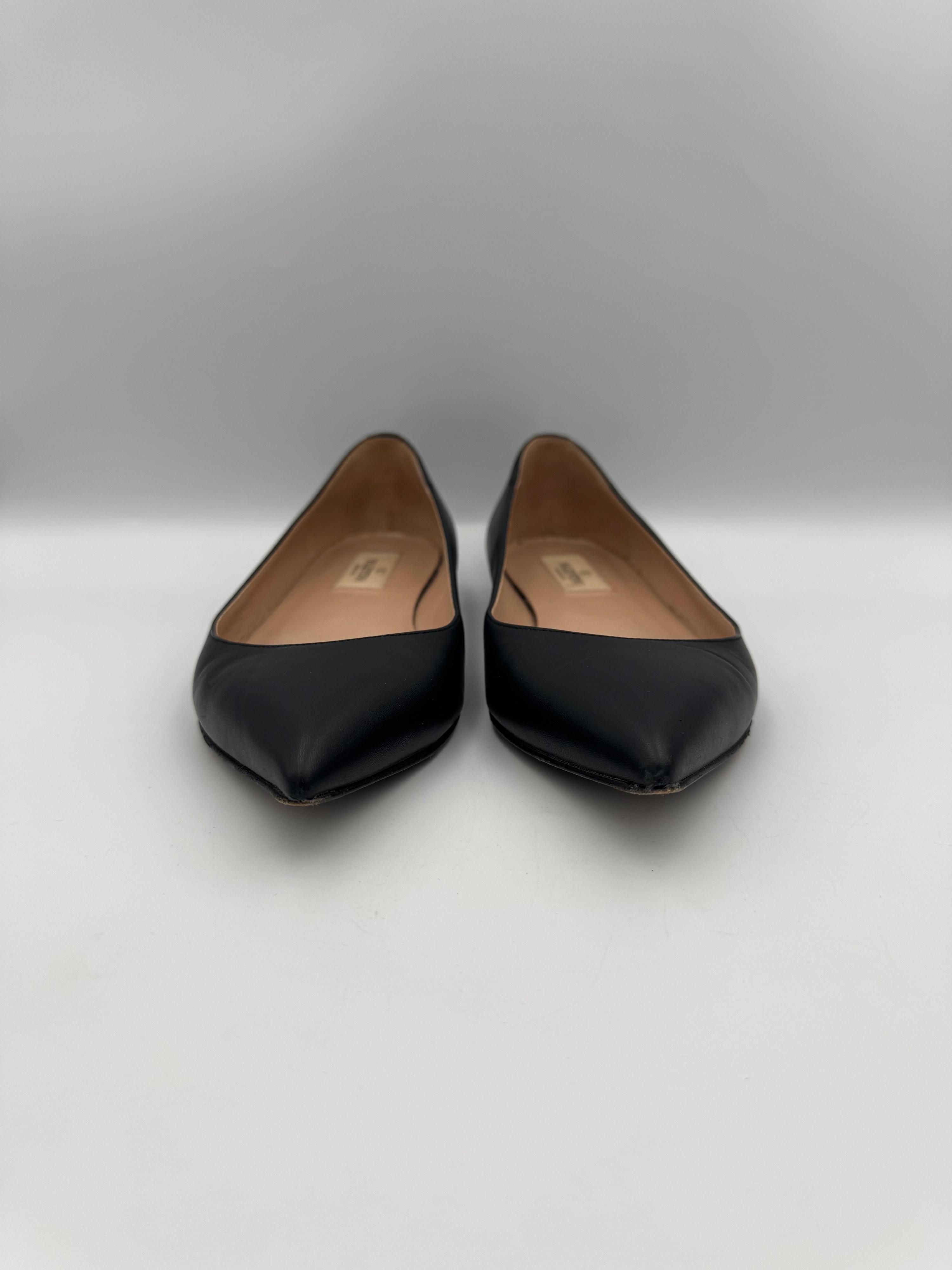 Valentino Black Ballet Flats Size 37 thumbnail 3