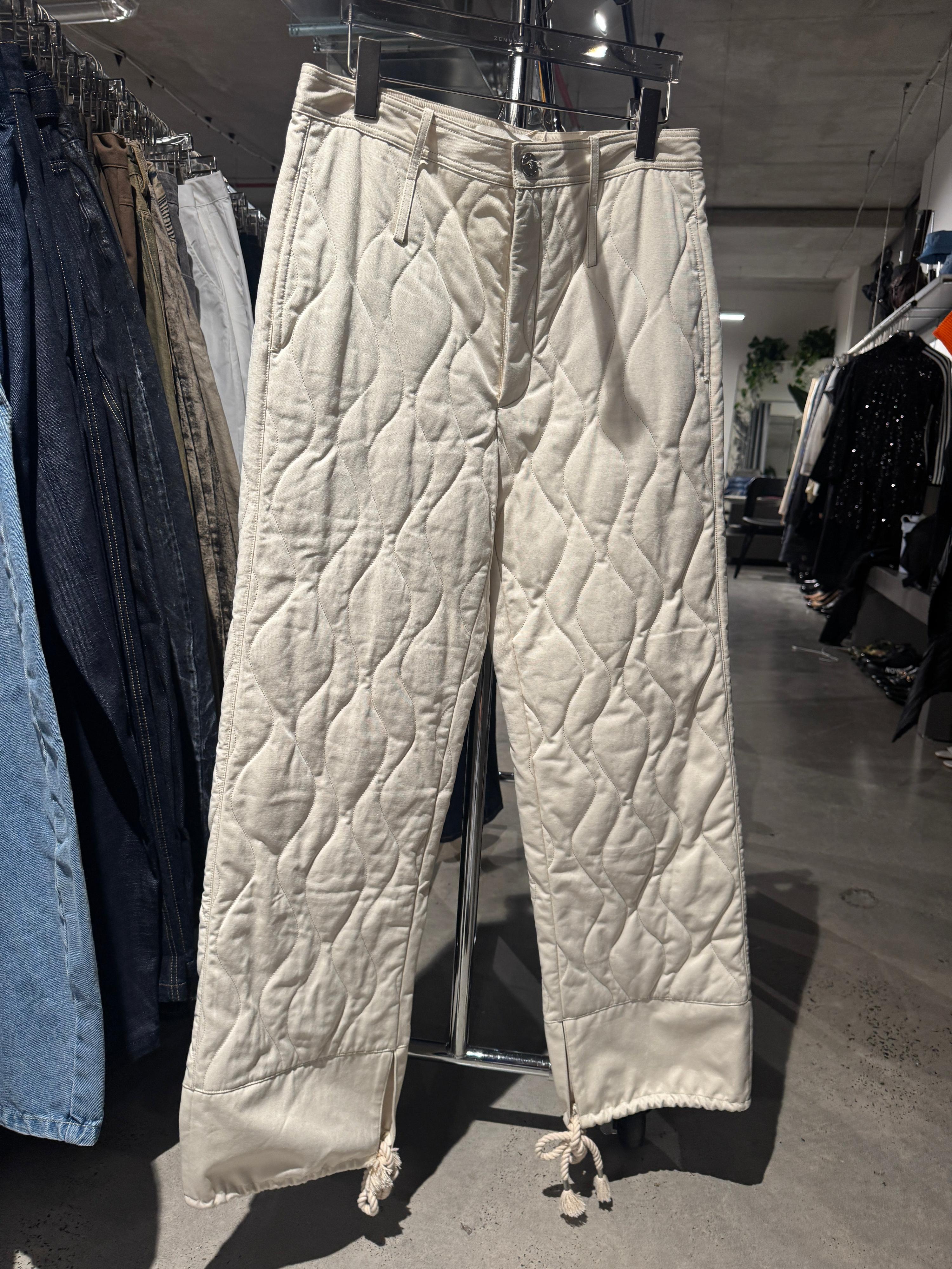 Dion Lee Quilted Canvas Wave Pants Cream (Size M)