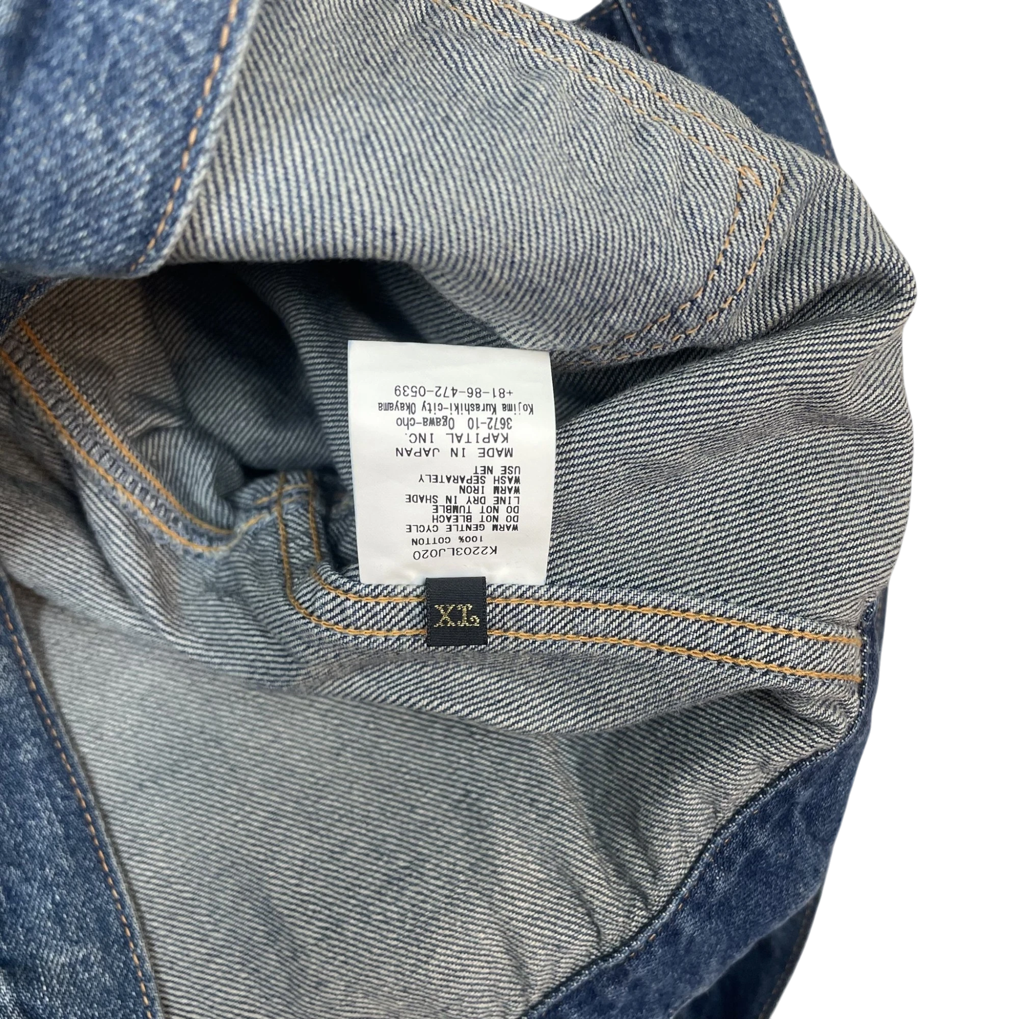 Kapital Windowpane 1st Woven Denim Jacket Blue (Size 4/XL) thumbnail 5