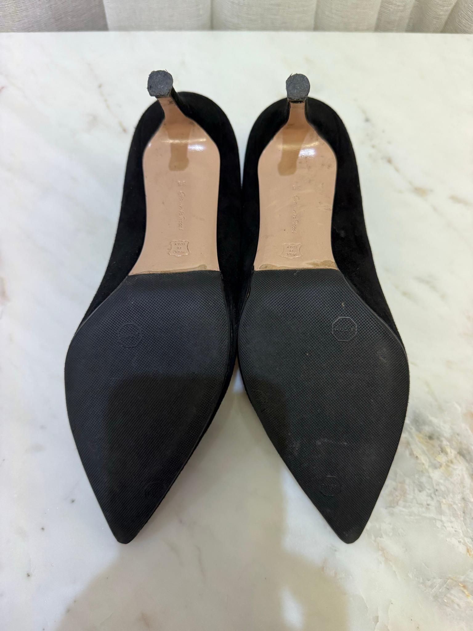 Gianvito Rossi Black Suede Heels 38 thumbnail 6