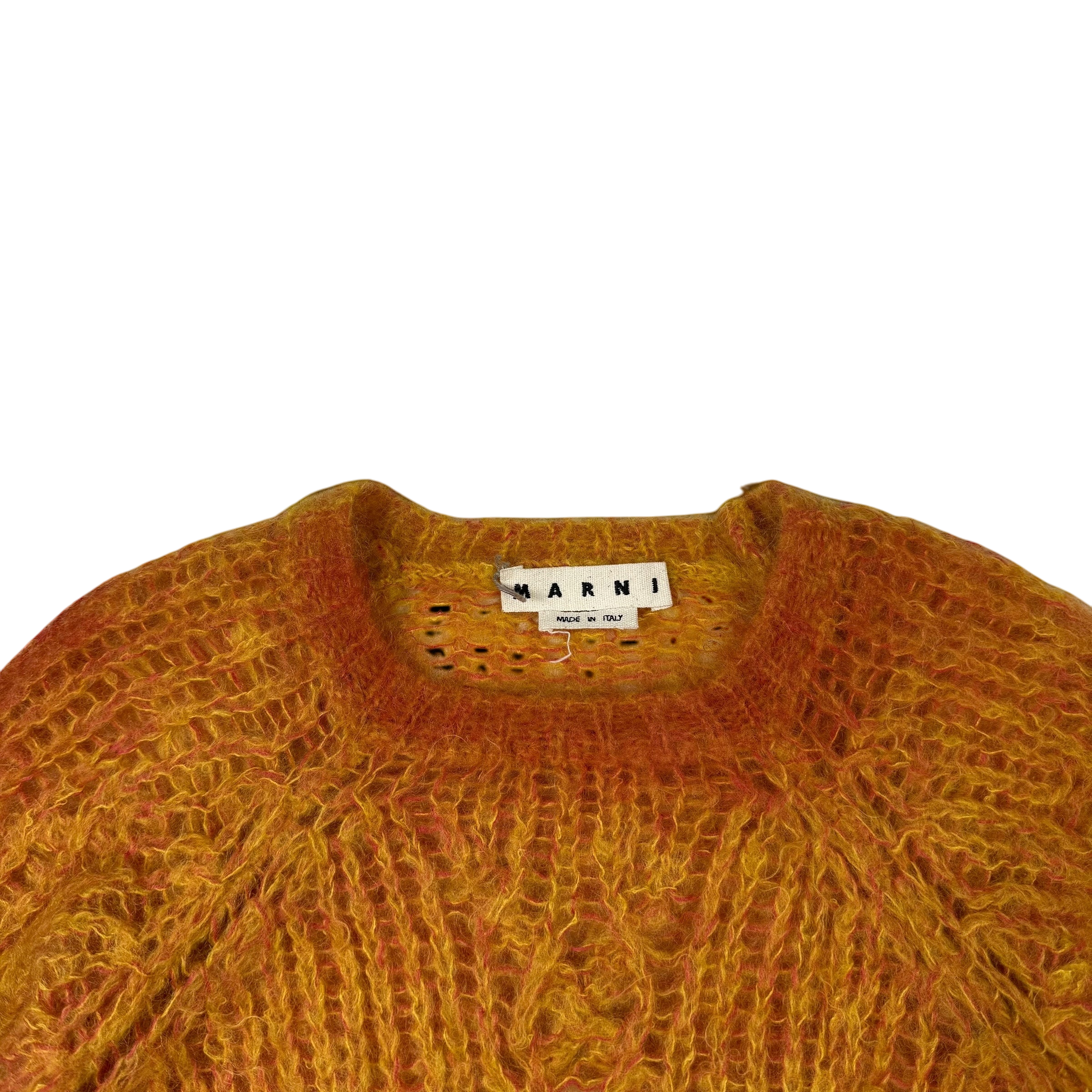 MARNI Latticed Open-Gauge Oversized Mohair-Blend Sweatshirt Orange (Size L) thumbnail 2