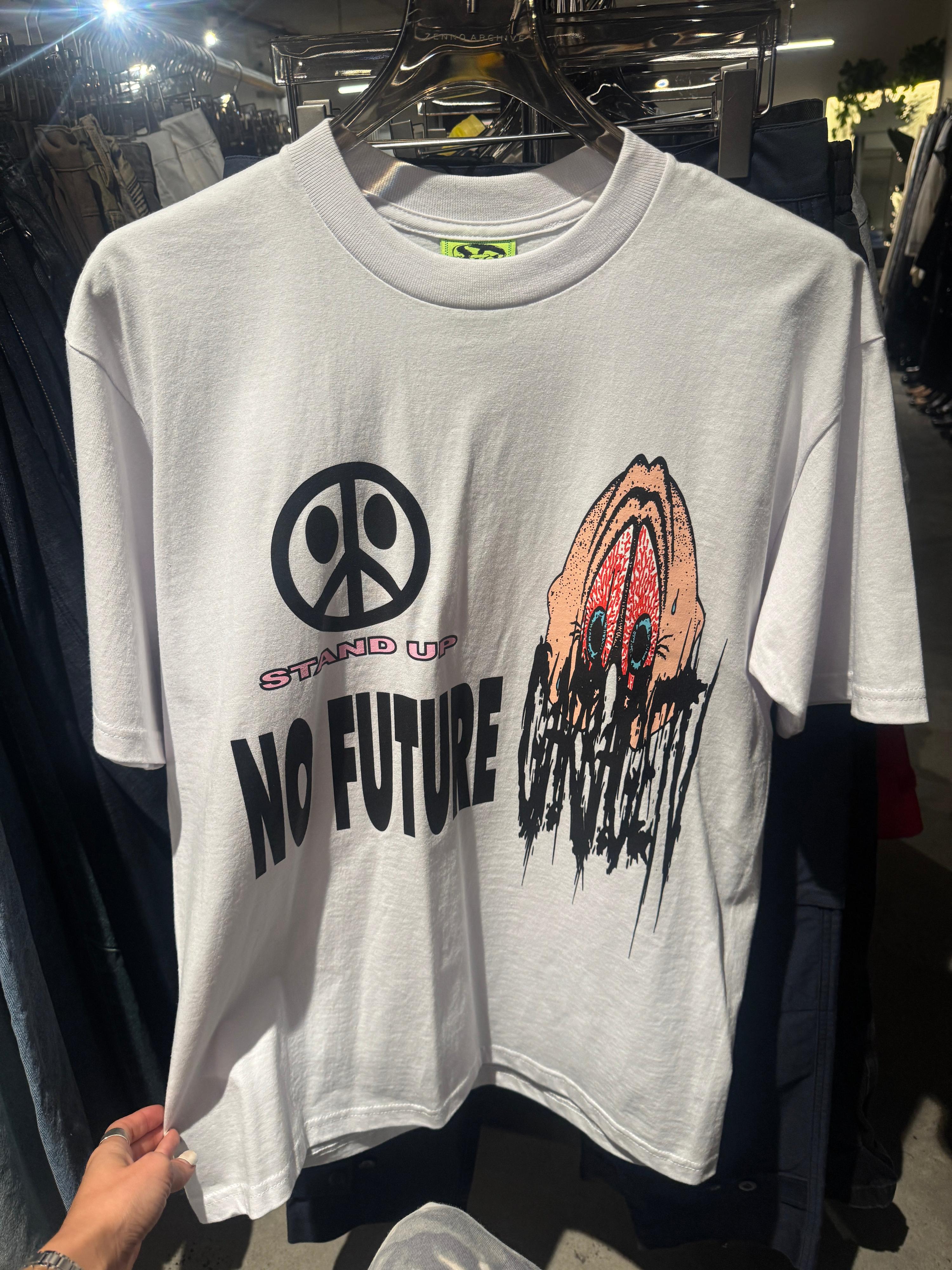 Garbage TV ‘Stand Up No Future’ T-Shirt White (Size M)