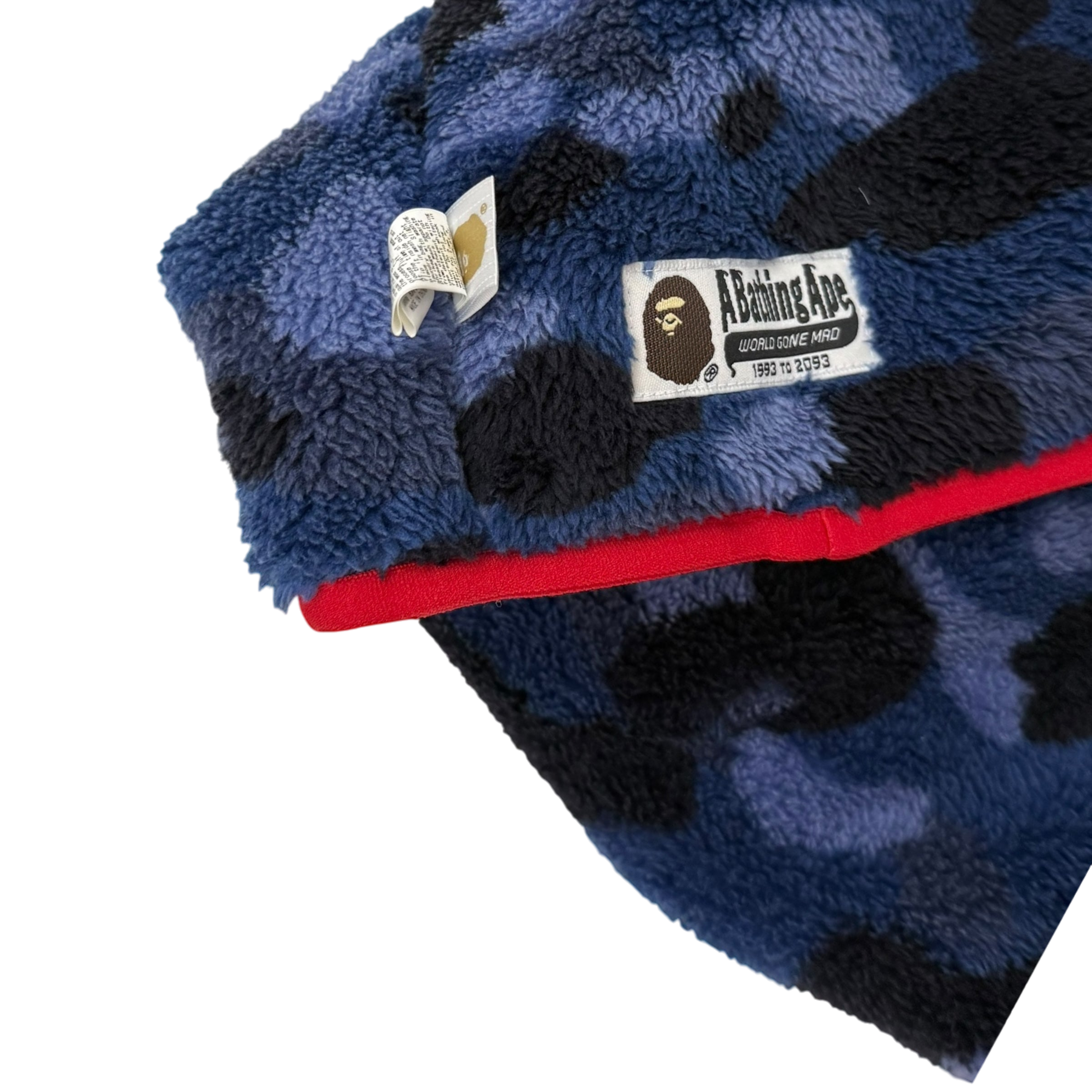 BAPE (A Bathing Ape) Fleece Scarf Red/Blue thumbnail 3