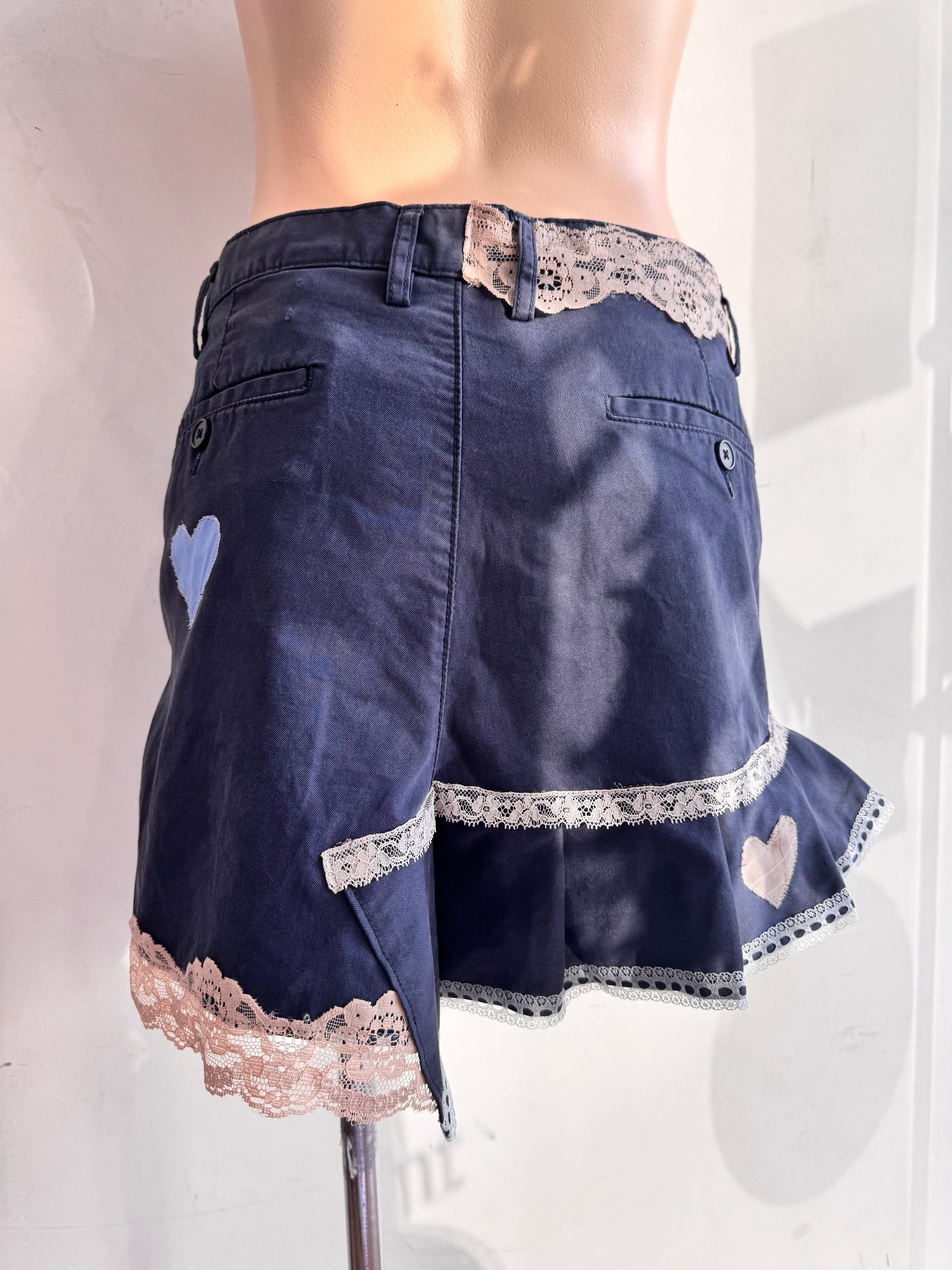 Upcycled H&M Navy Skirt - size 14 thumbnail 5