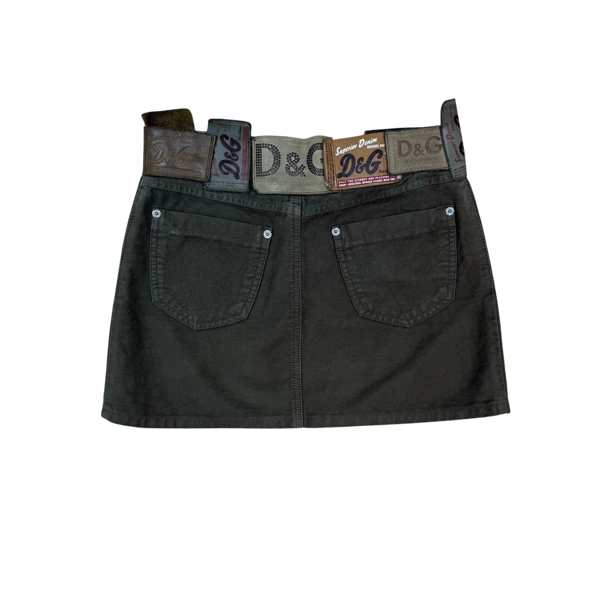 Dolce & Gabbana AW03 Multi Tag Skirt Khaki Green (Size EU38) thumbnail 4