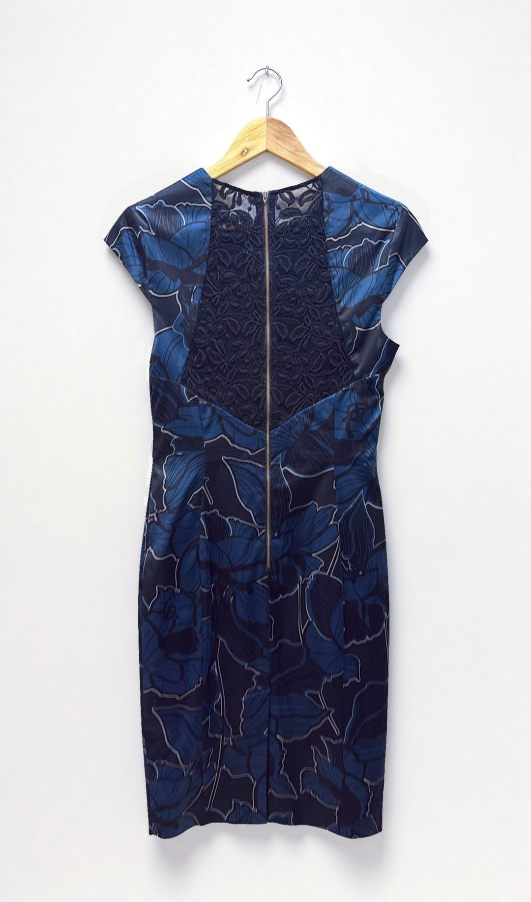 Cue Black Blue Floral Dress 12 thumbnail 2