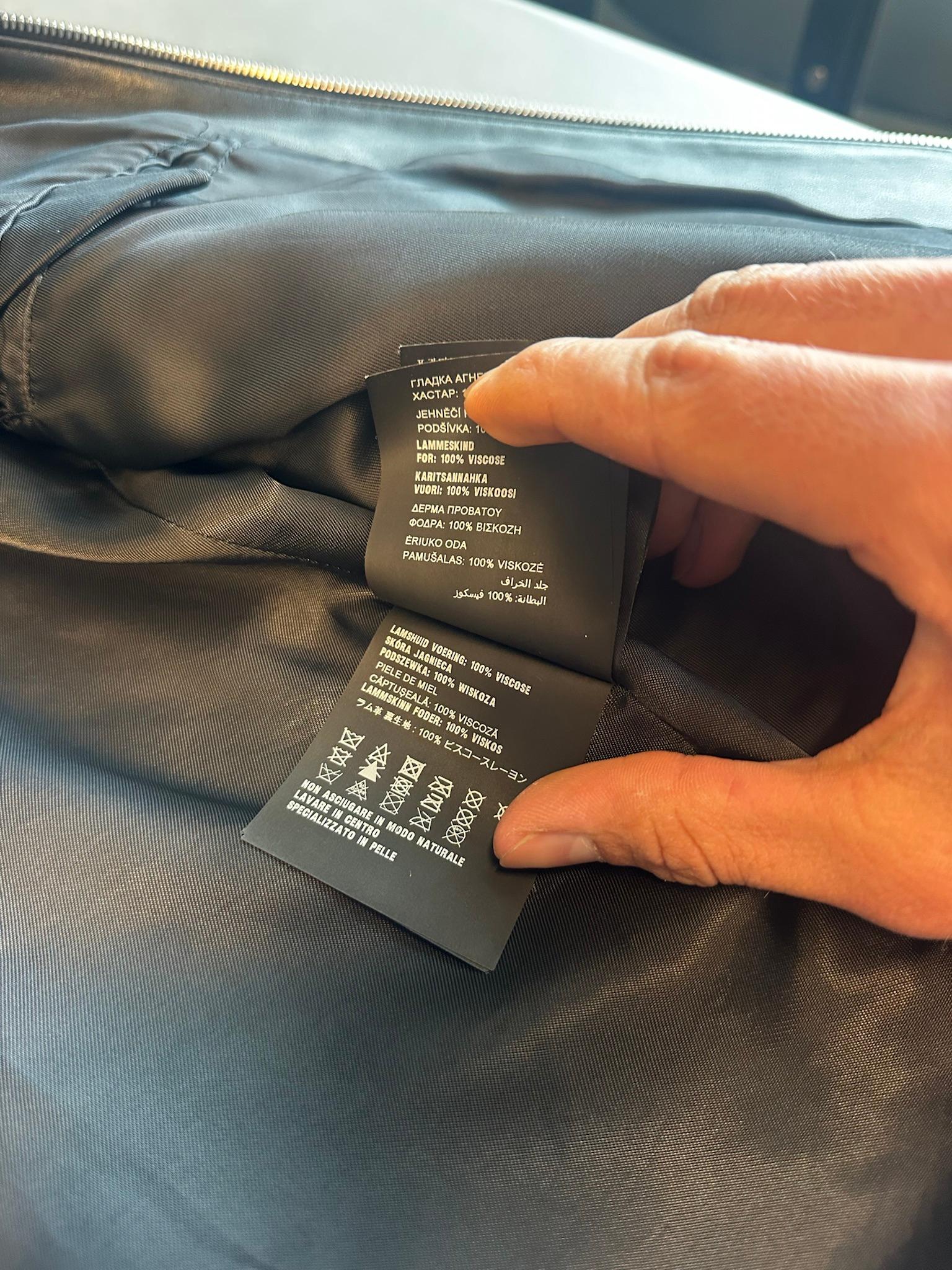 Prada Lambskin Leather Cafe Racer Moto Jacket Black (Size 50/L) thumbnail 7