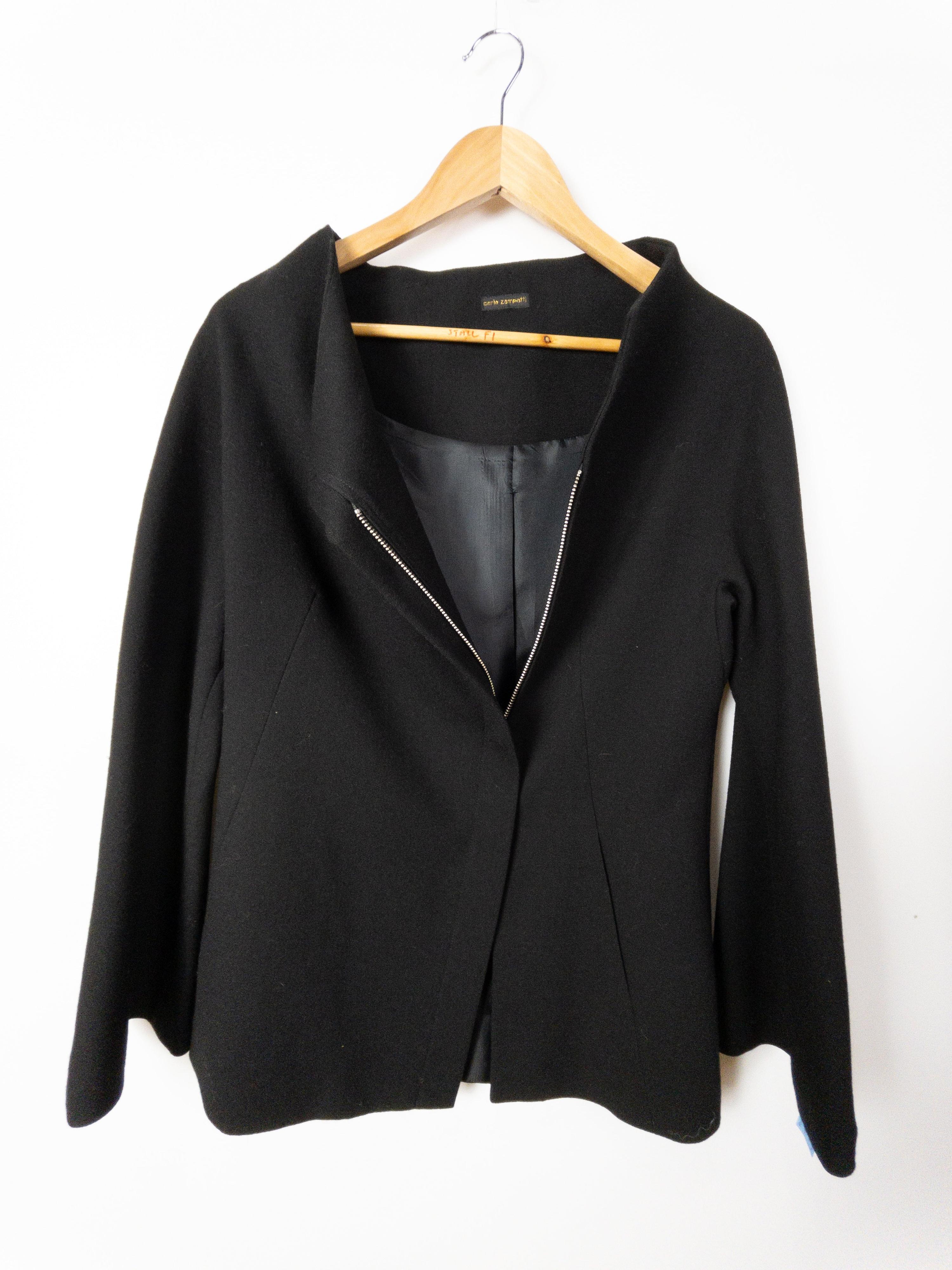 CARLA ZAMPATTI Black Wool Jacket Size 10 thumbnail 5
