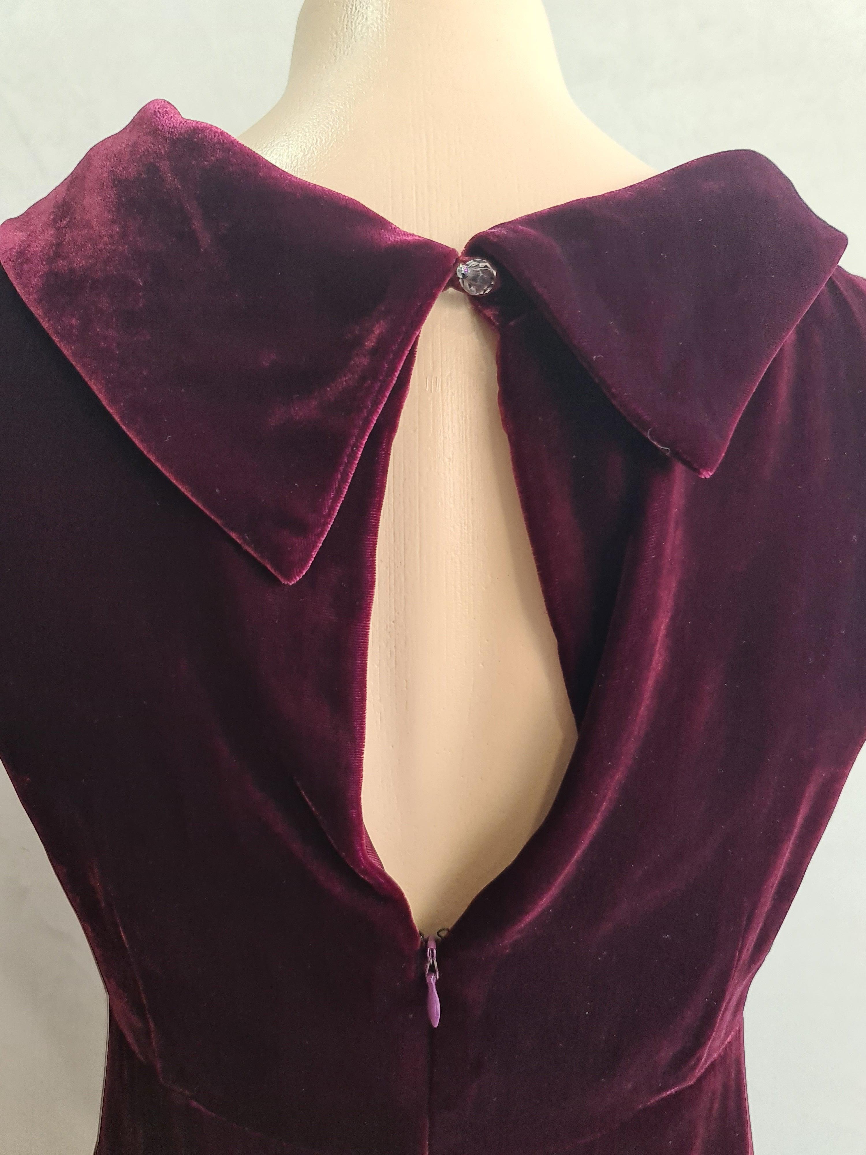 Vintage Monica Velvet Dress - size S thumbnail 6