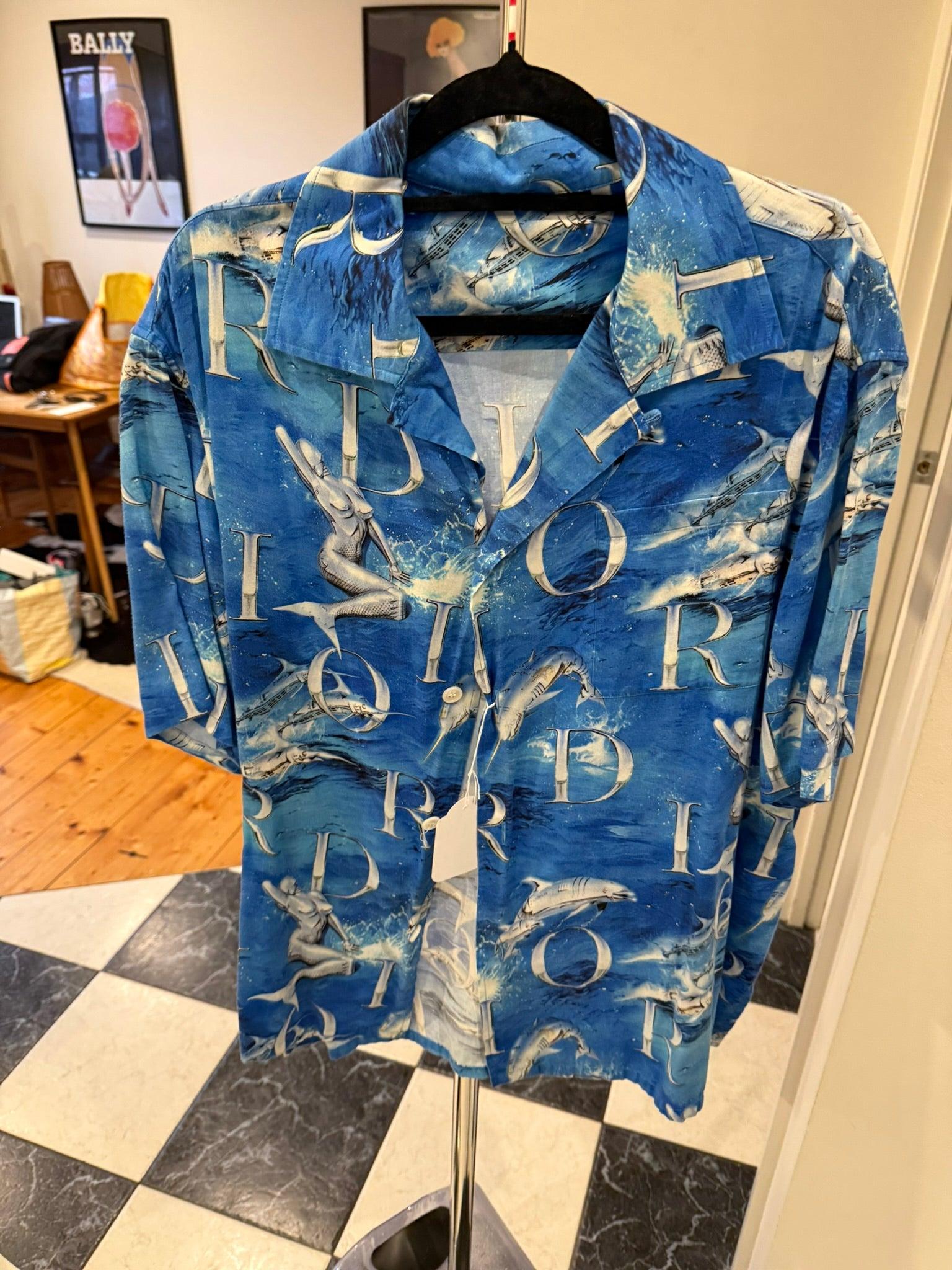 Dior 2019 x Sorayama Robot Dolphin Shirt Blue