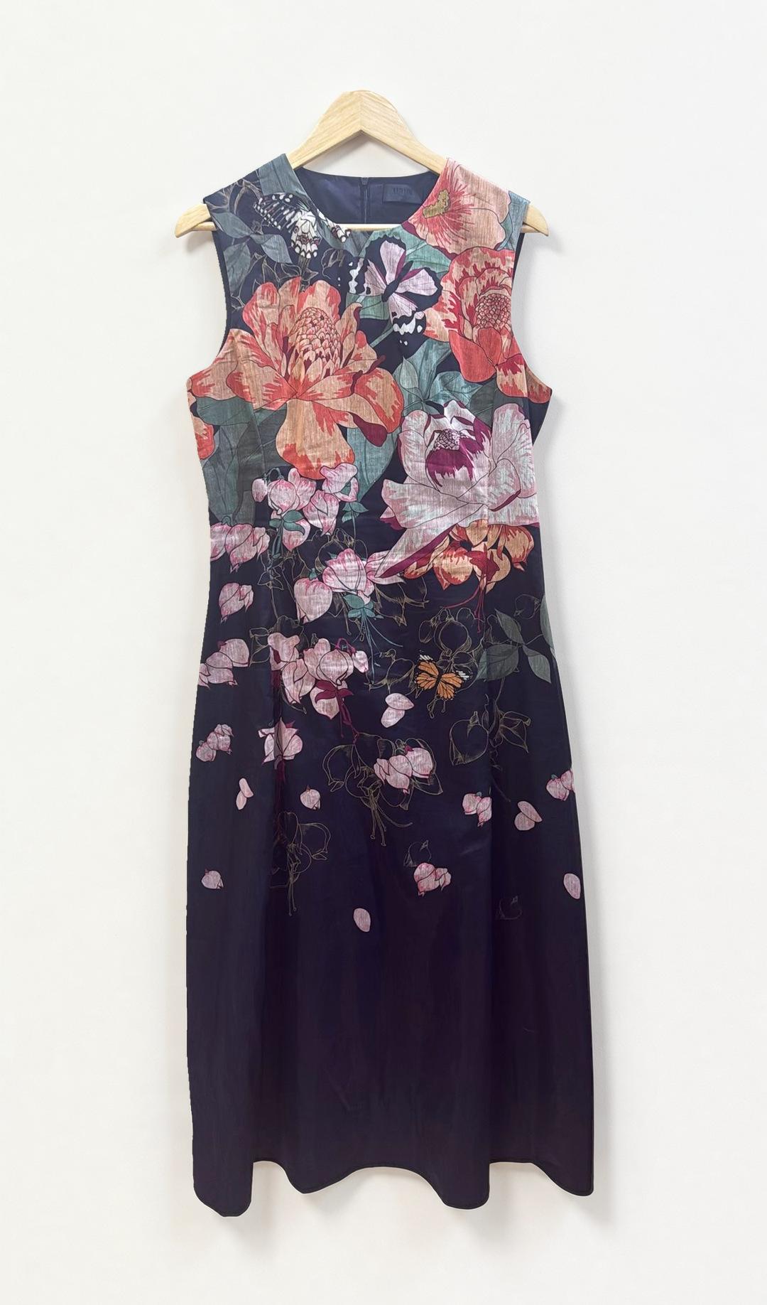 Leo Lin Navy Floral Dress 14