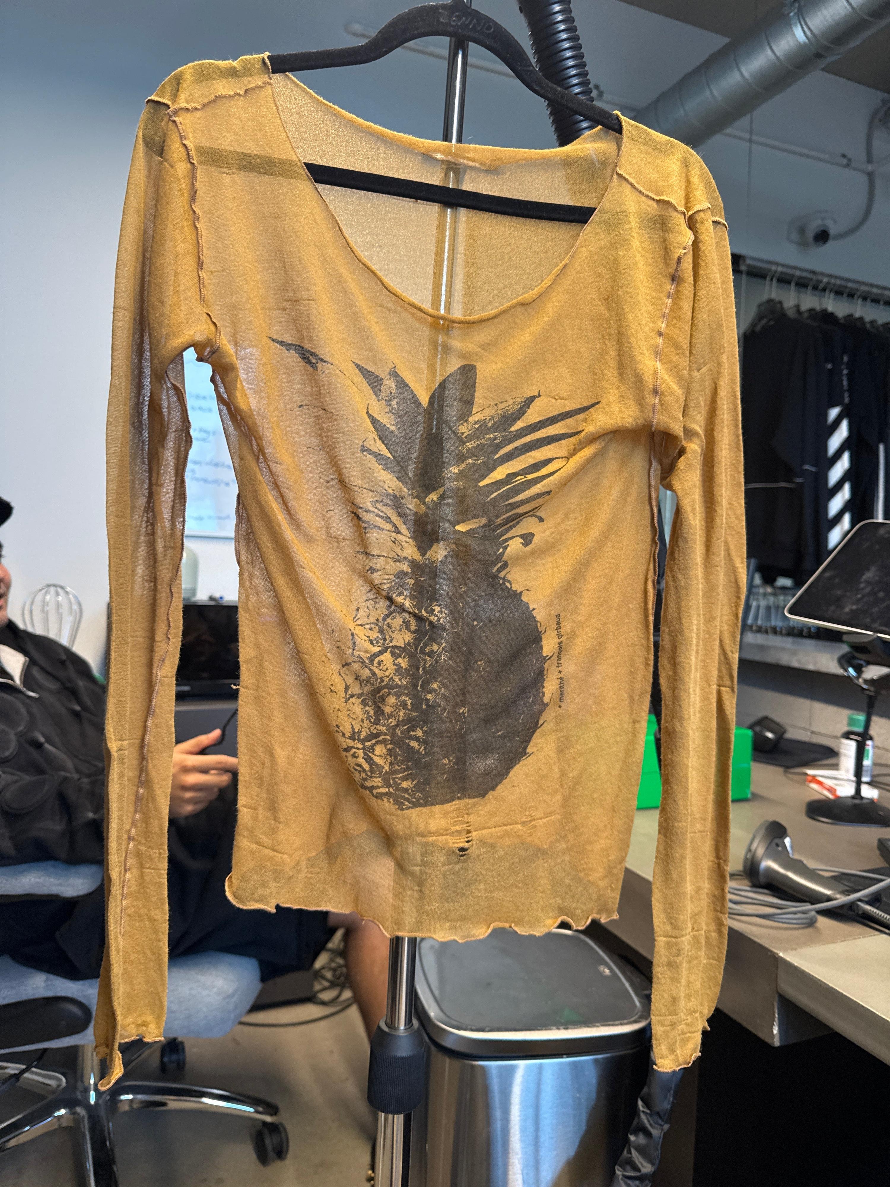 Marithe + Francois Girbaud Mesh Pineapple Graphic Top (Size S)