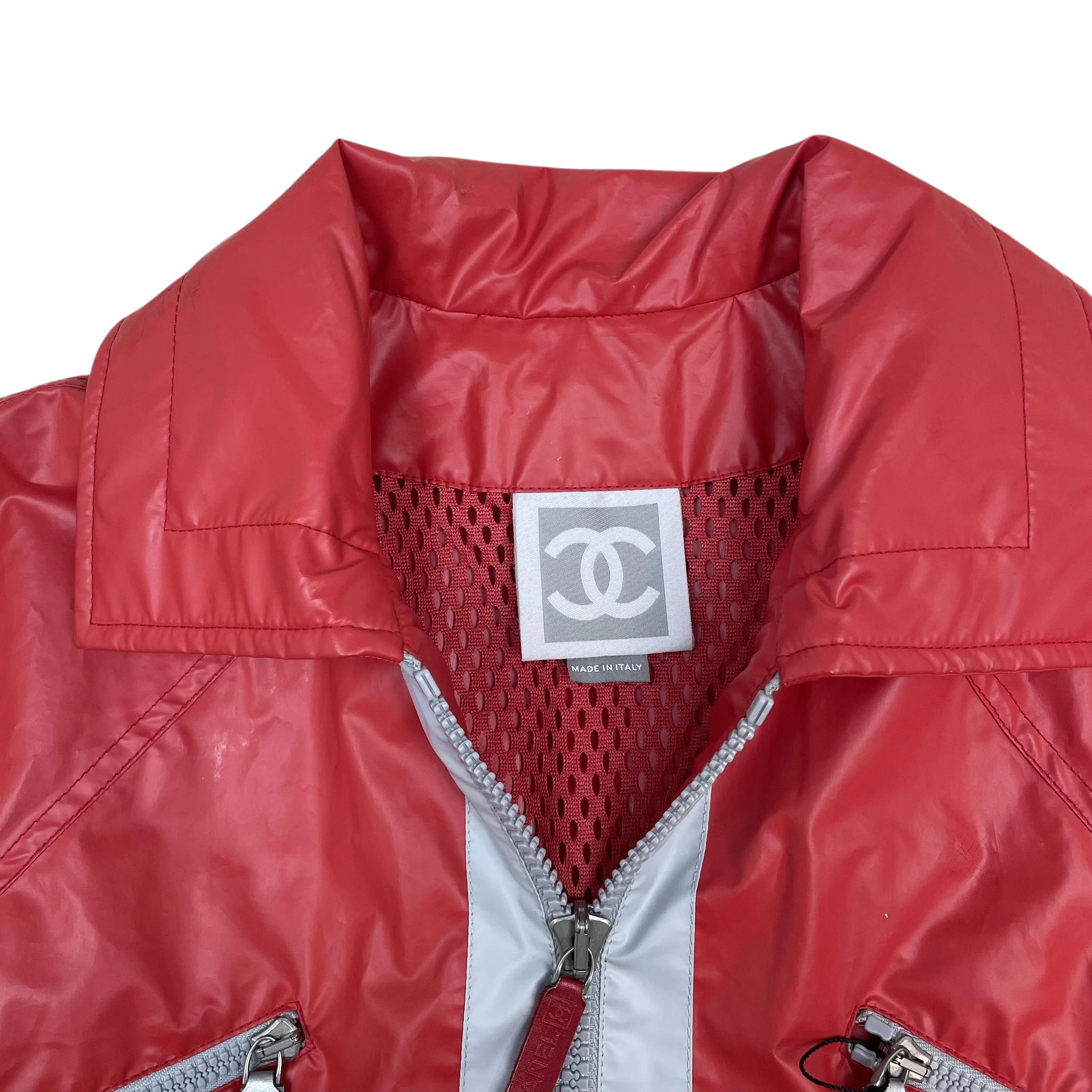 Chanel Sport 90s Poly Rain Coat Red (Size 40) thumbnail 2