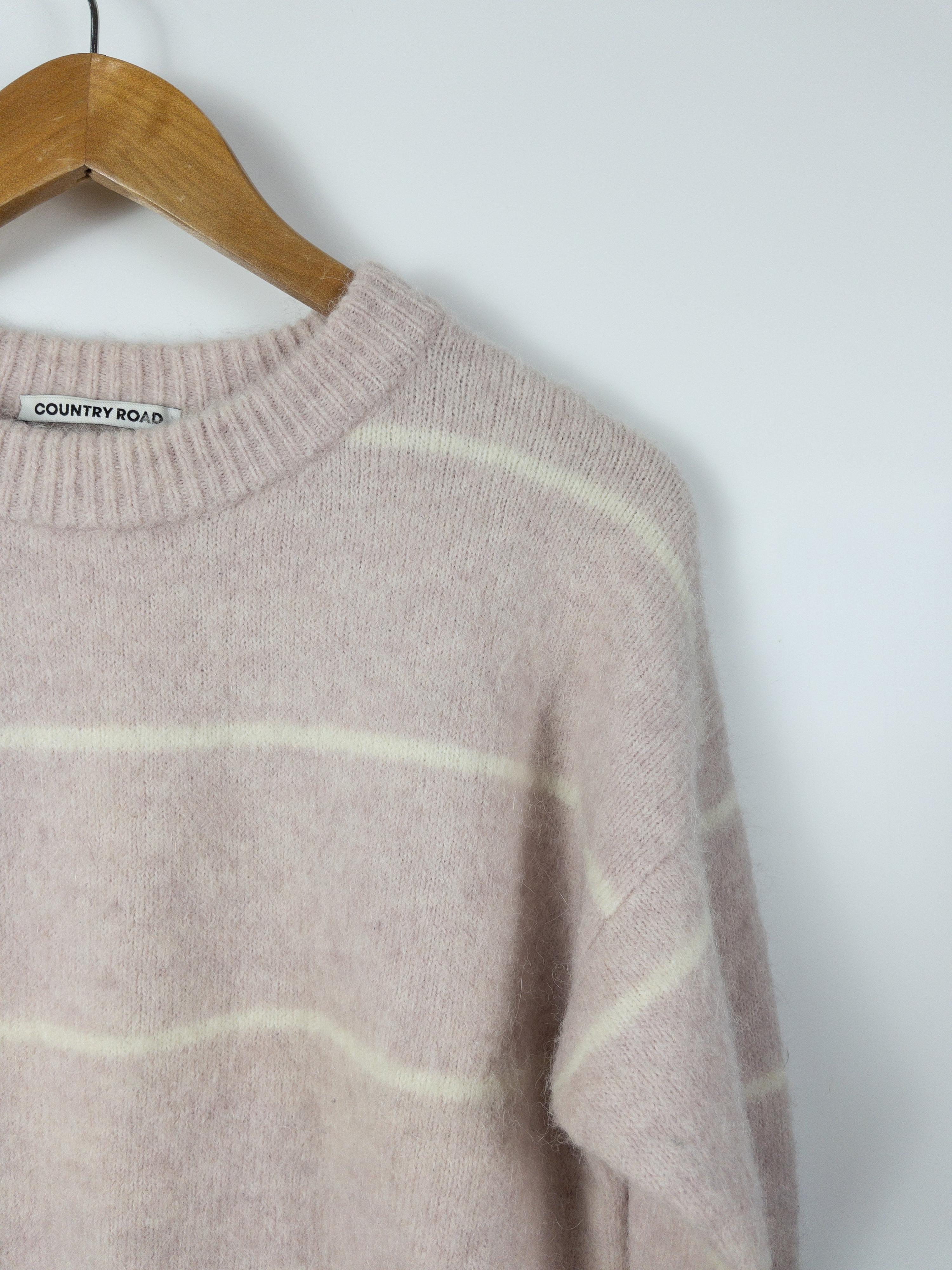 COUNTRY ROAD Pink Striped Wool Blend Jumper Size XS thumbnail 4