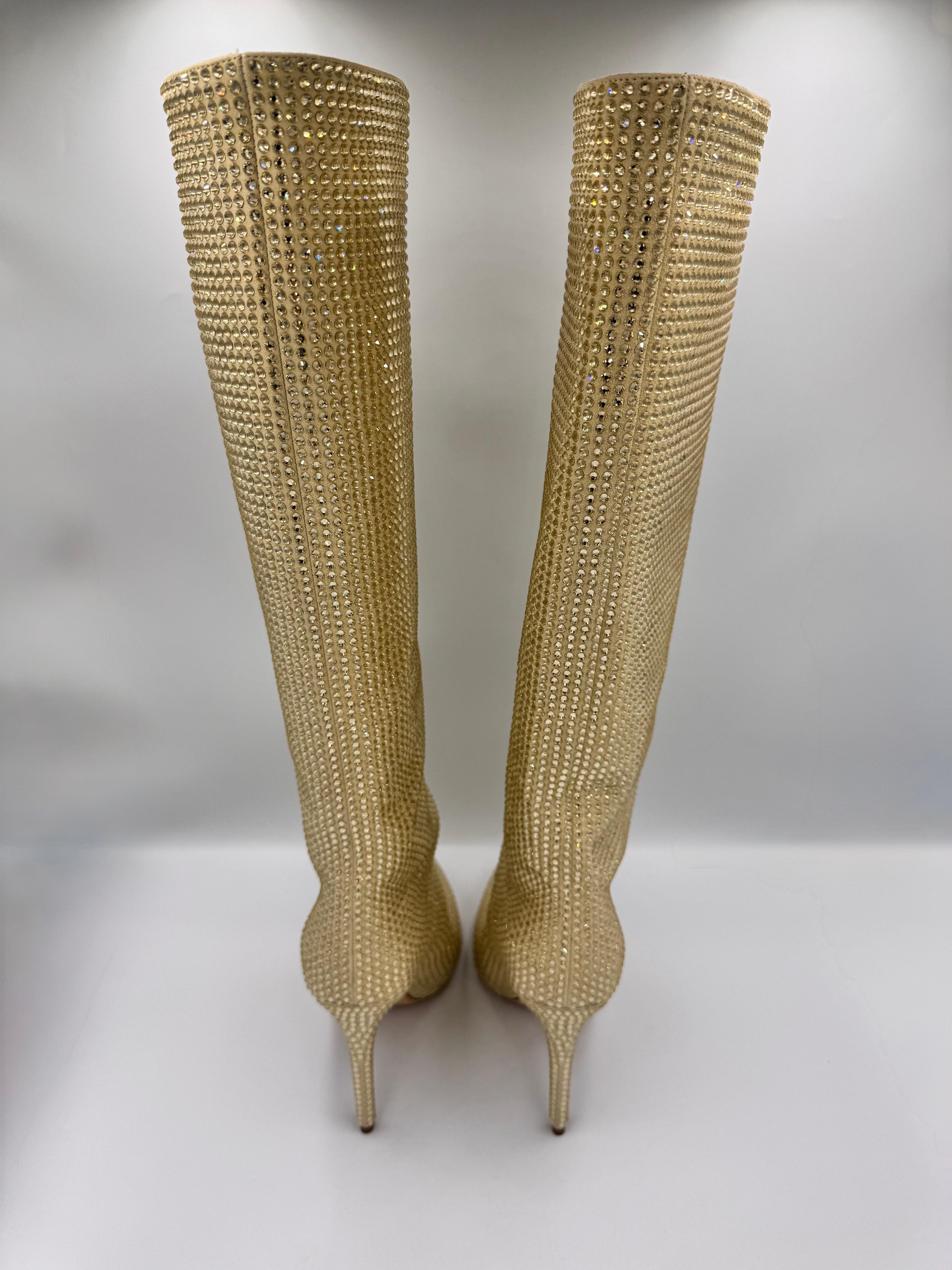 PARIS TEXAS Gold Rhinestone Boots Size 38.5 thumbnail 13