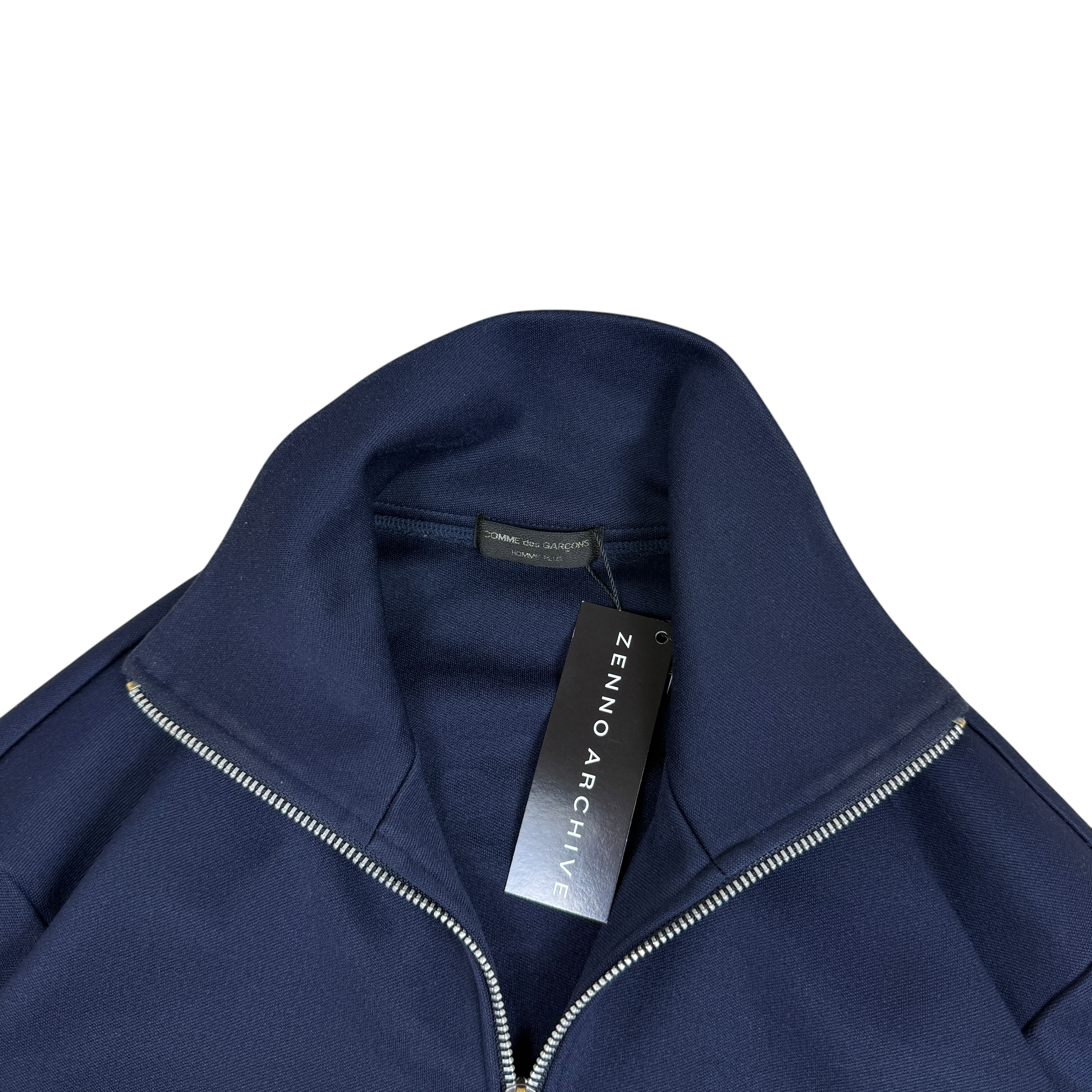 Comme Des Garçons Homme Plus 2004 ‘Permission Stop’ Track Jacket Navy/Cream (Fits S-M) thumbnail 3