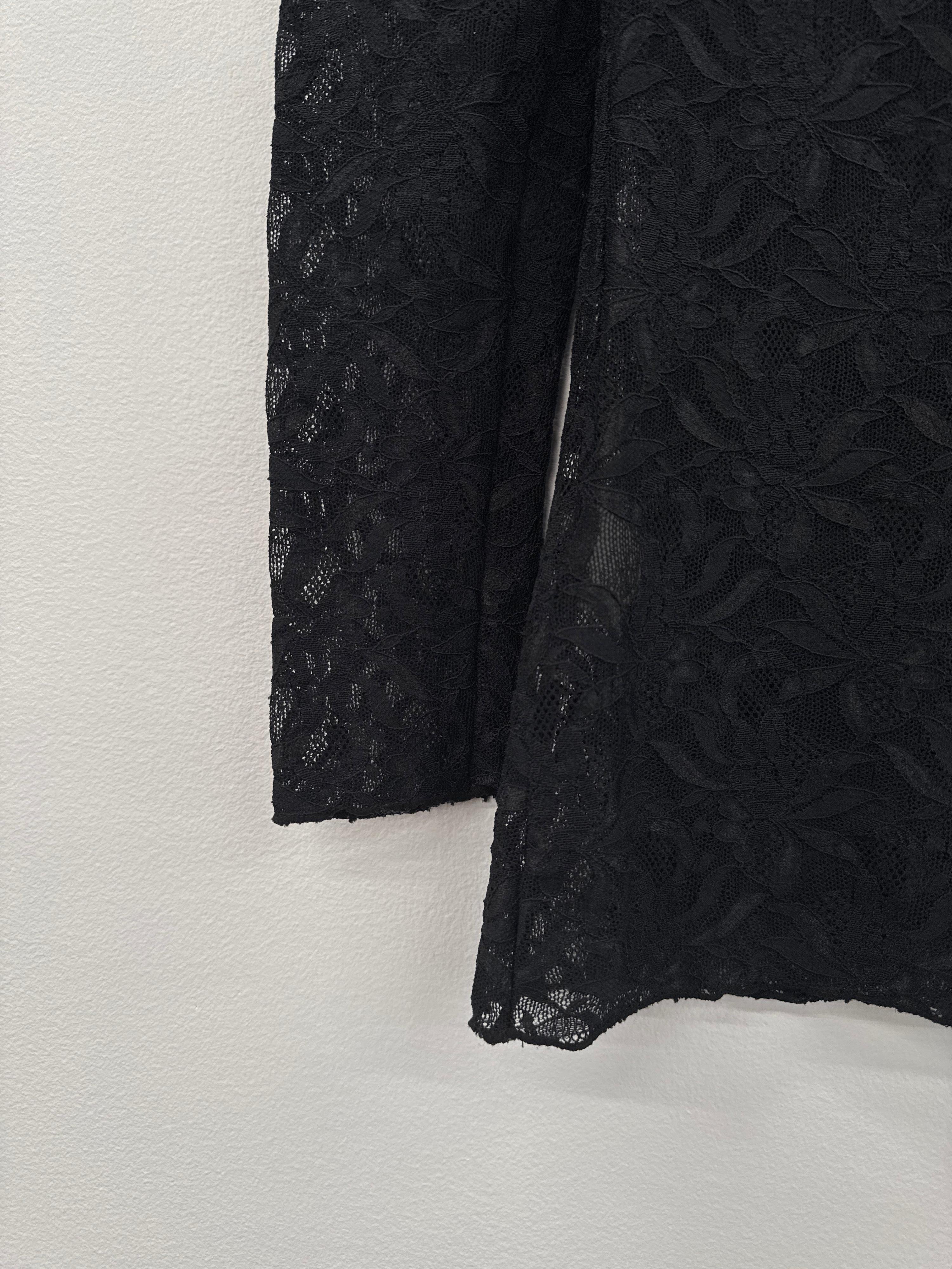 Rosebud Black Lace Top - Size S thumbnail 4