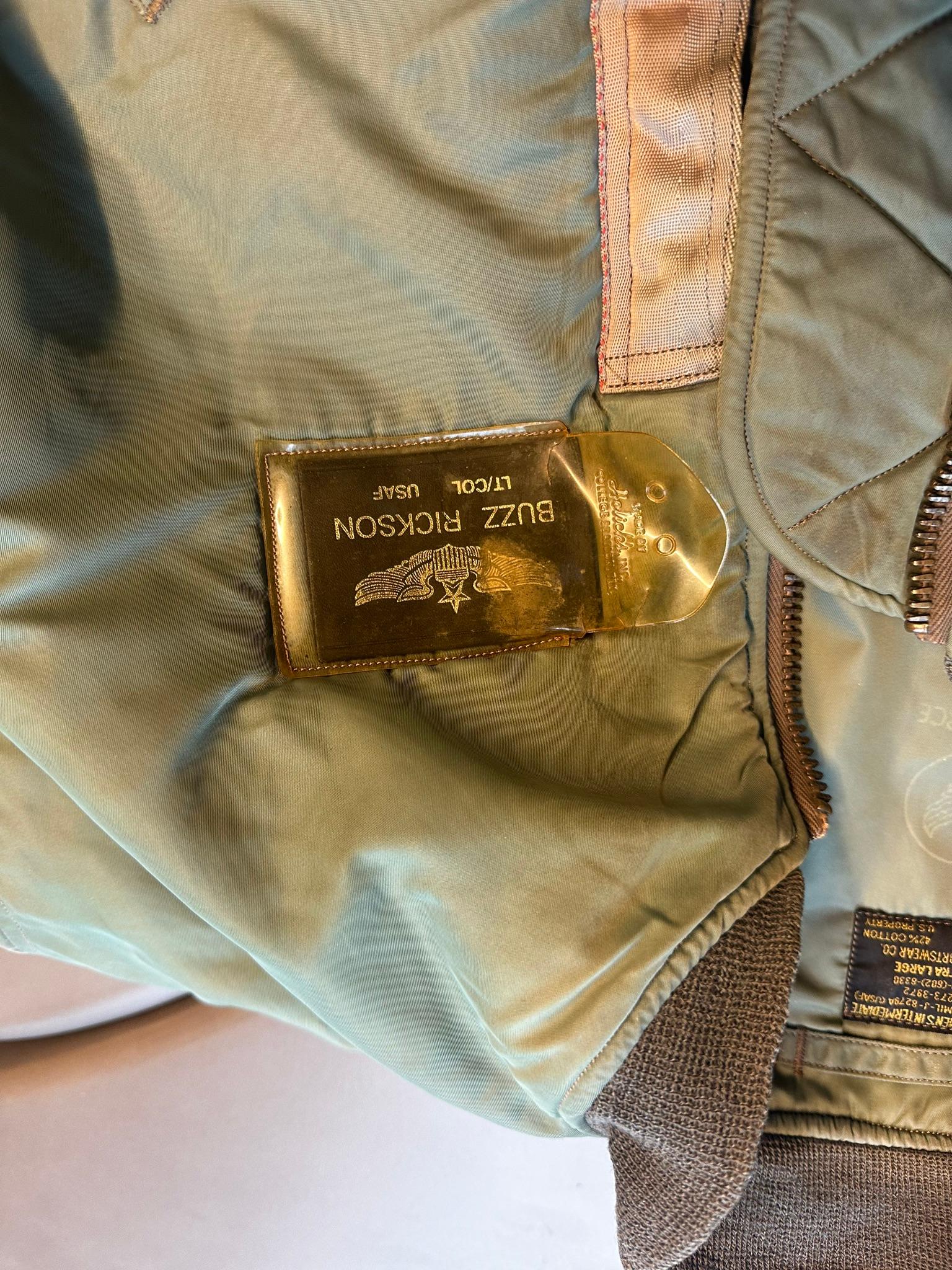 Buzz Rickson’s 57th Fighter Interceptor Squadron MA-1 Flight Jacket Sage Green (Size XL) thumbnail 2